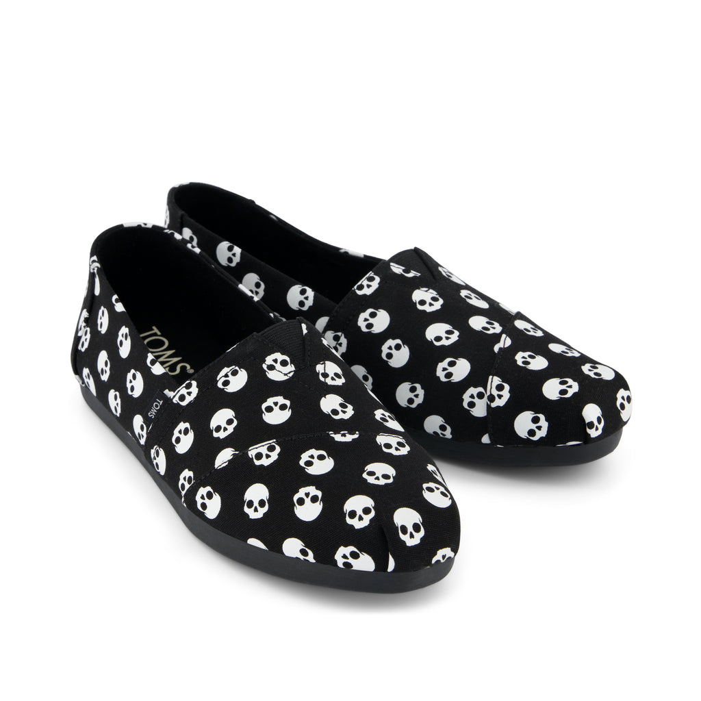 Alpargata Classic - Black Glow In The Dark Halloween Skulls Front View