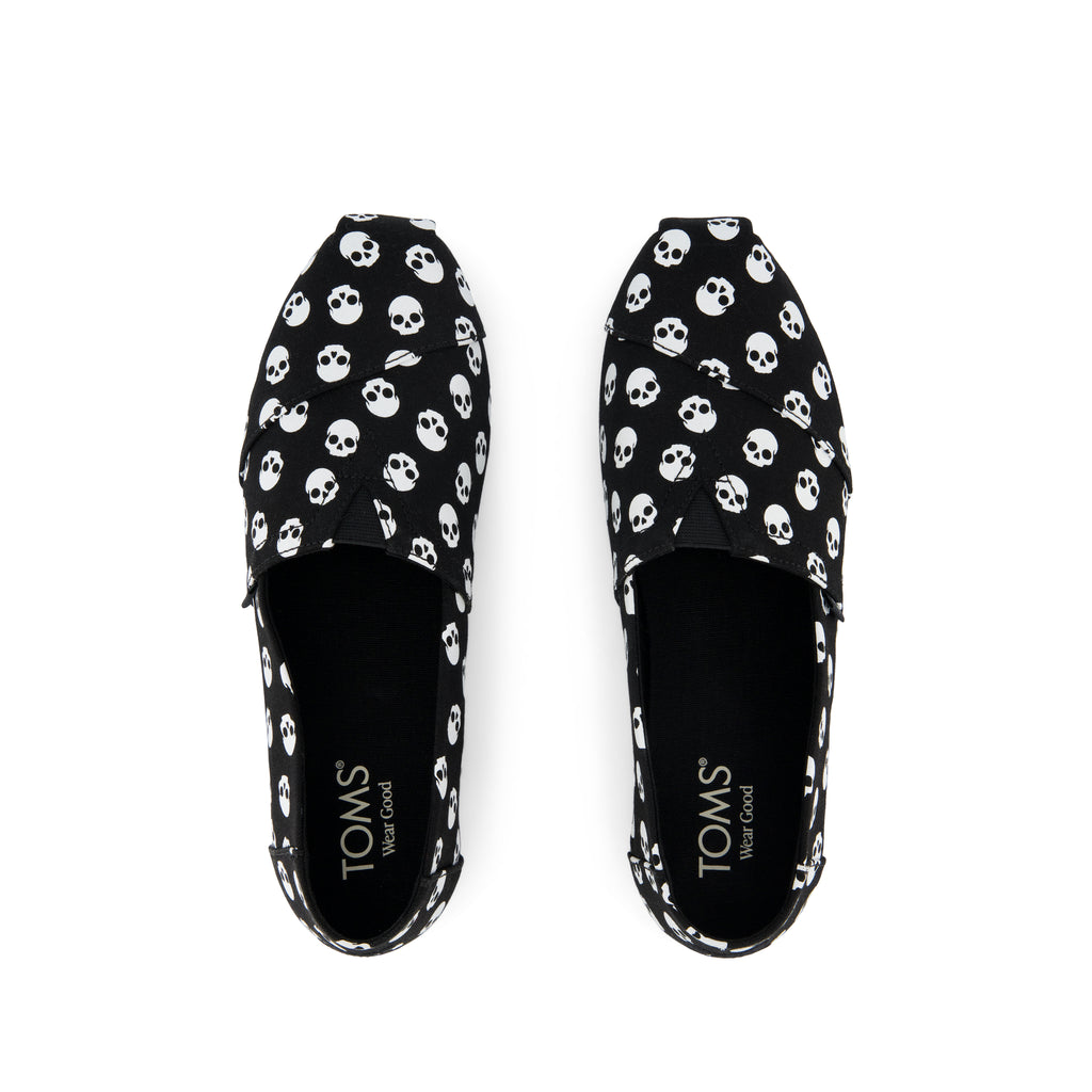 Alpargata Classic - Black Glow In The Dark Halloween Skulls Top View