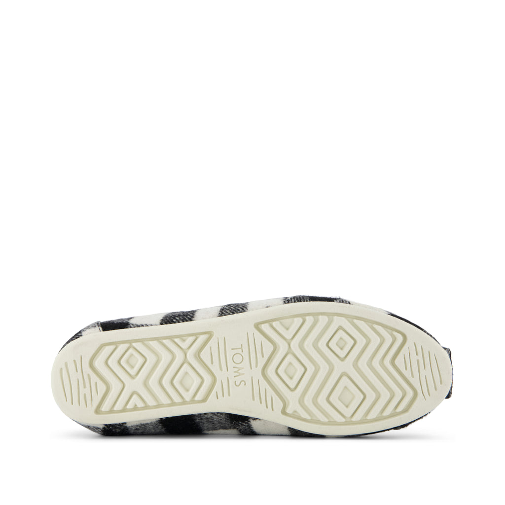 Alpargata Classic - Buffalo Plaid Black Faux Shearling Bottom Sole View