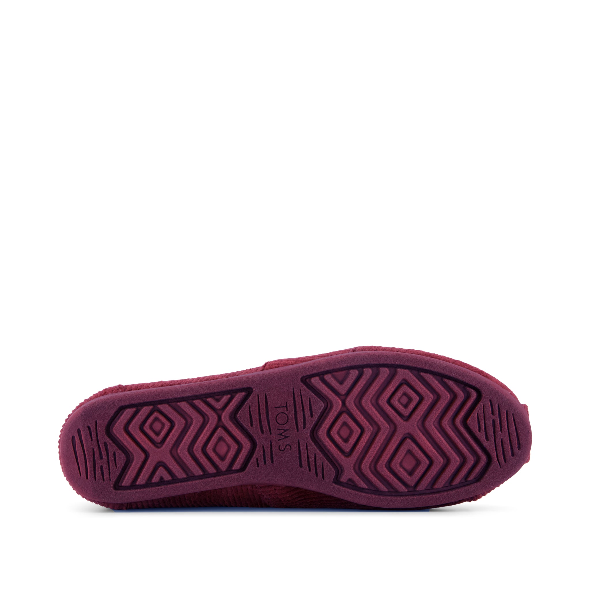 Alpargata Classic - Maroon Sparkle Velvet Faux Fur Bottom Sole View