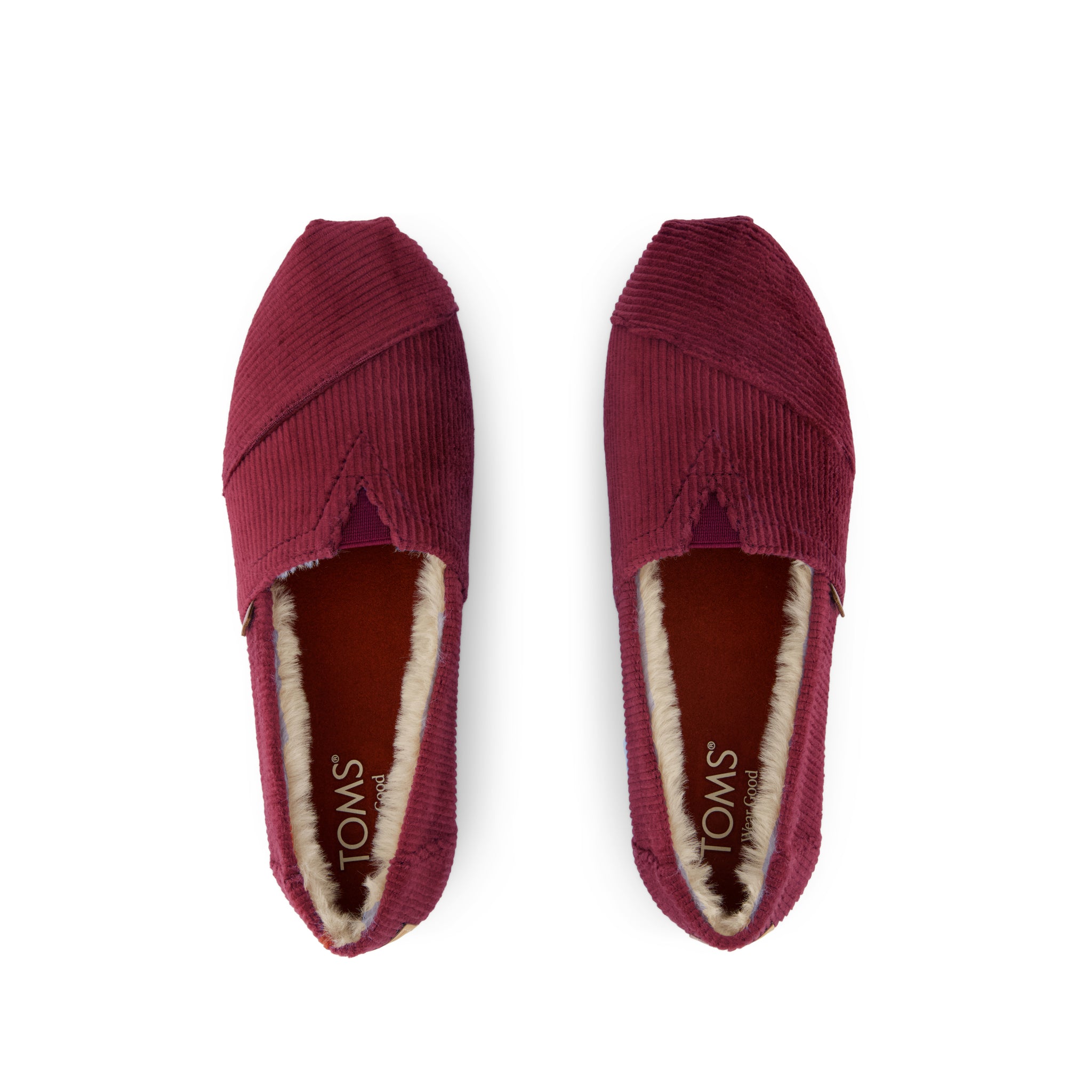 Alpargata Classic - Maroon Sparkle Velvet Faux Fur Top View