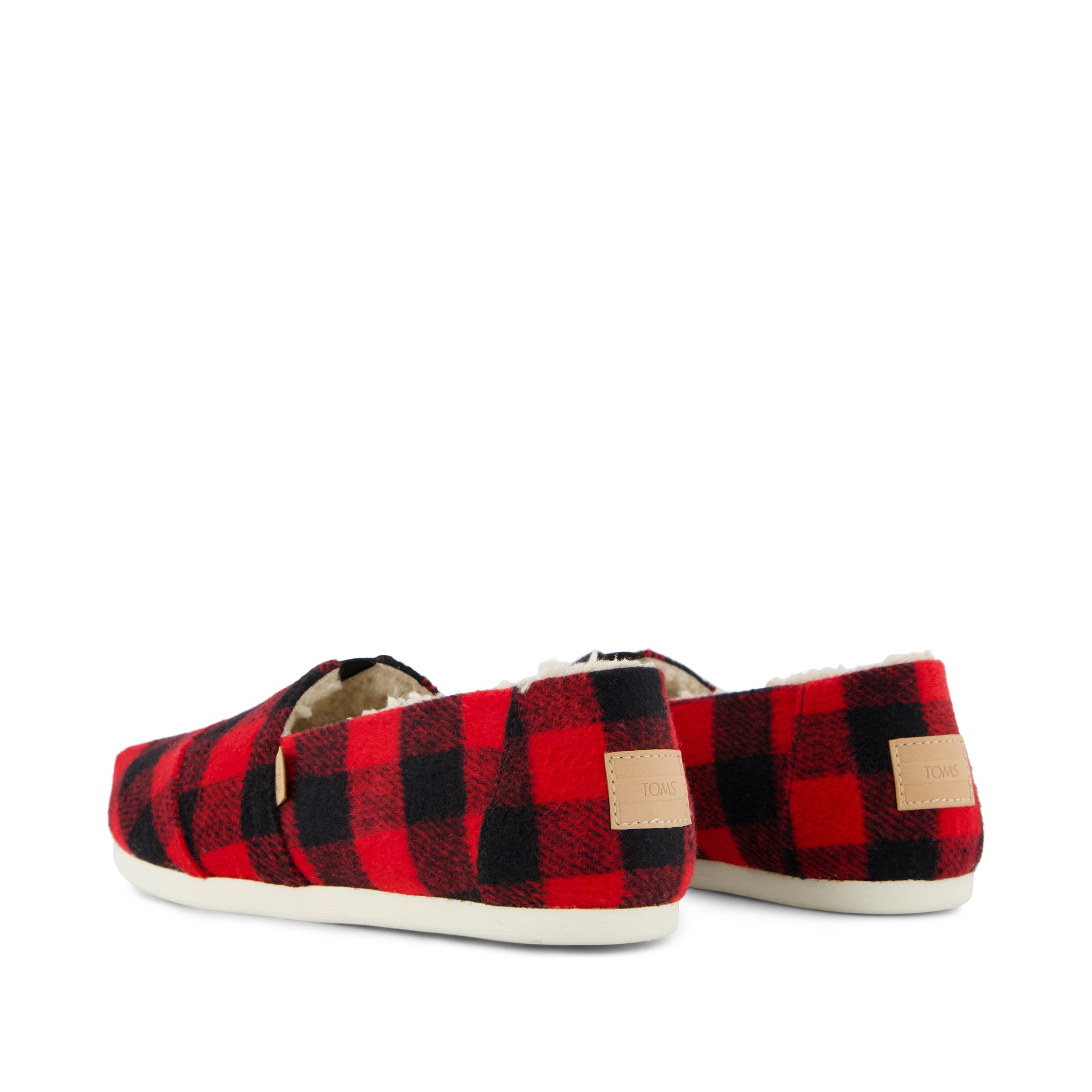 Alpargata Classic - Buffalo Plaid Red Faux Shearling Back View
