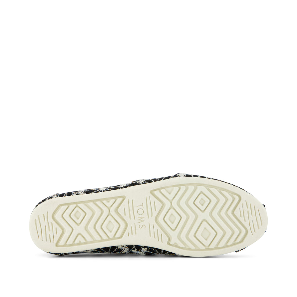 Alpargata Classic - Black Embroidered Daisy Denim​ Bottom Sole View