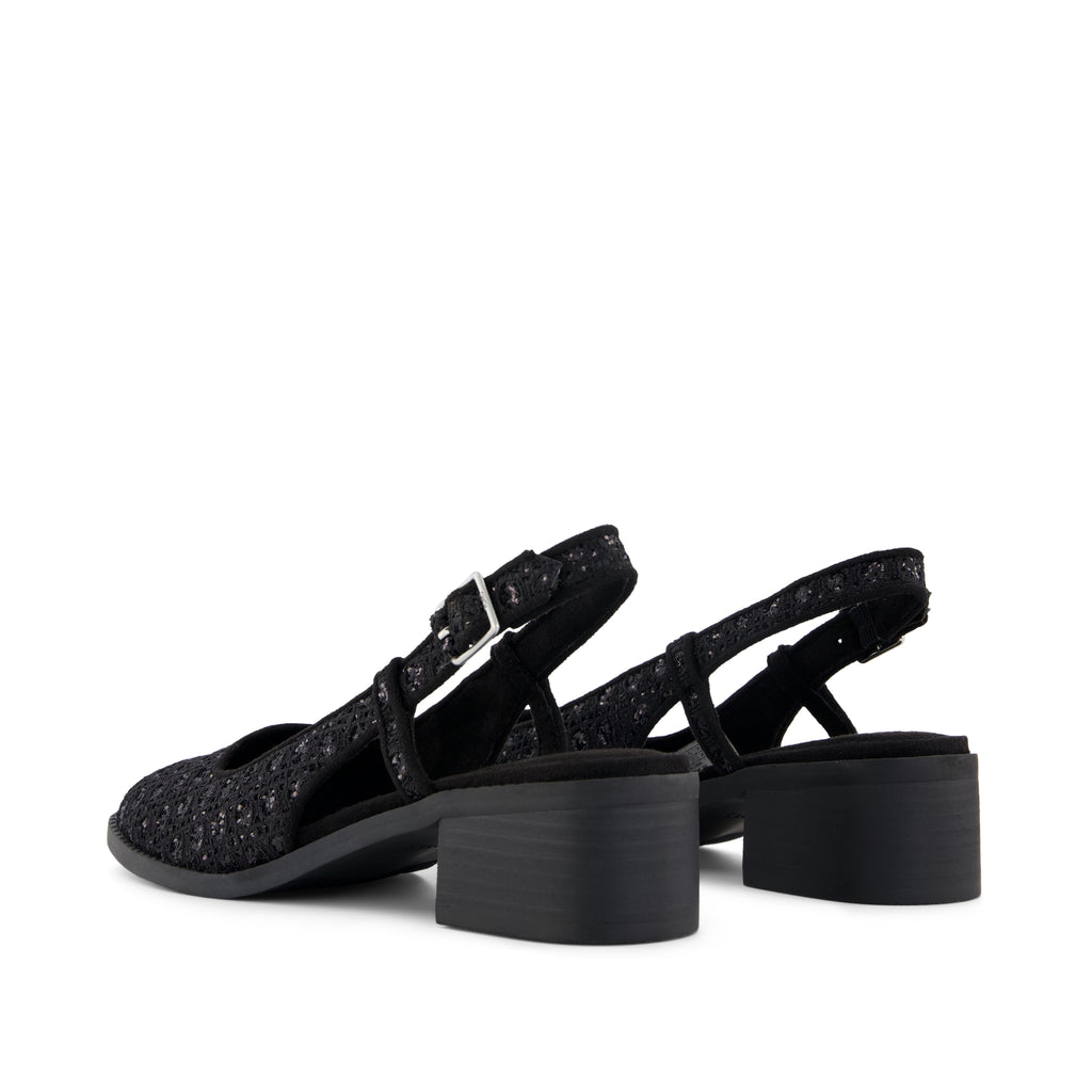 Jaclyn Heel - Black Geometric Sequins Back View