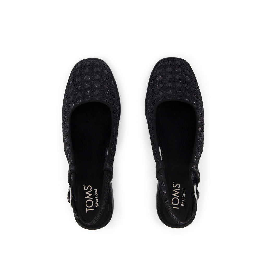 Jaclyn Heel - Black Geometric Sequins Top View