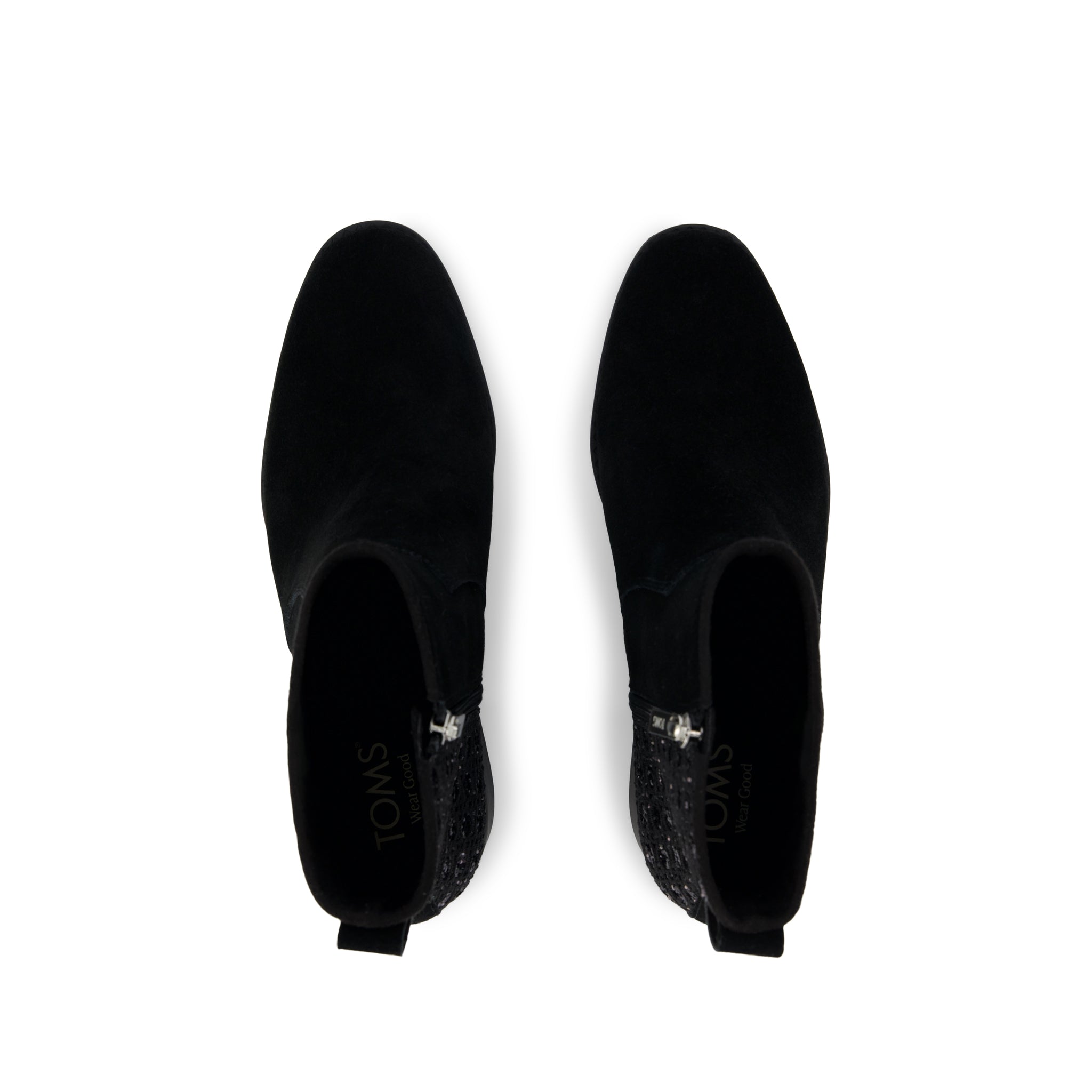 Delilah Heeled Boot - Black Geometric Sequins Top View