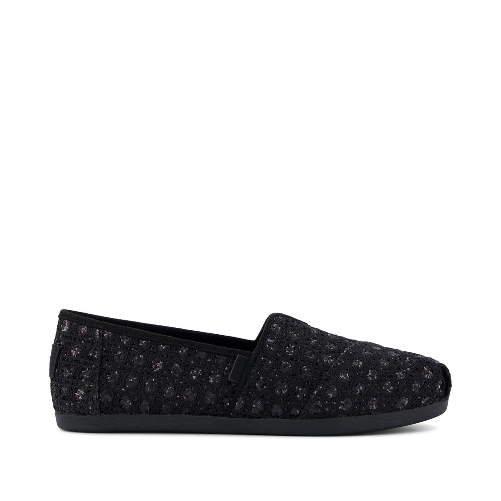 Alpargata Classic - Black Geometric Sequins Side View