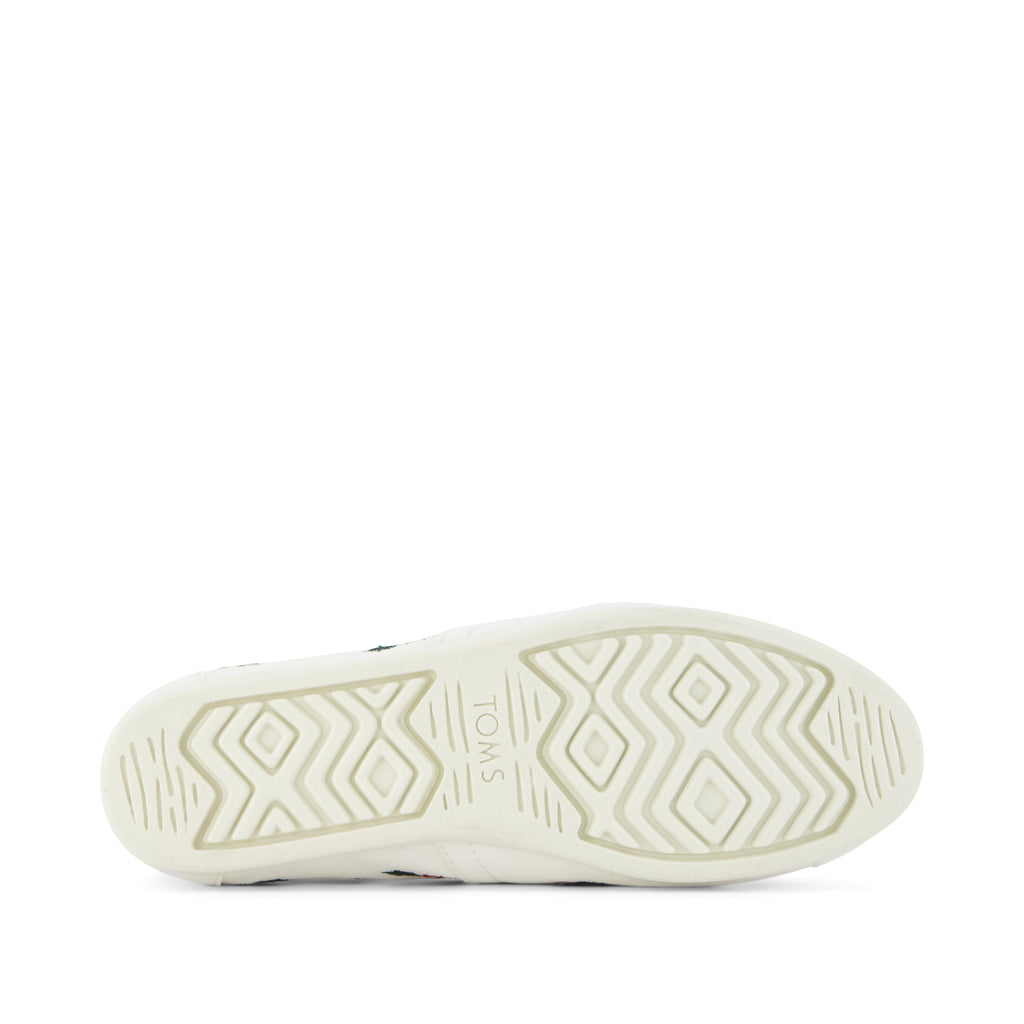 Alpargata Classic - Natural Gingerbread Candy Cane Embroidery Bottom Sole View