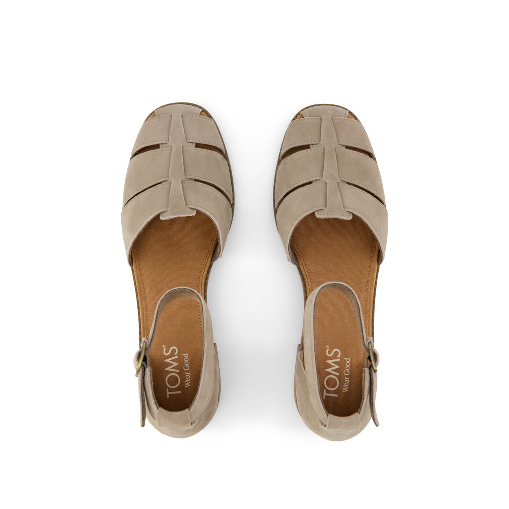 Jaclyn Fisherman Heel - Dune Suede Top View