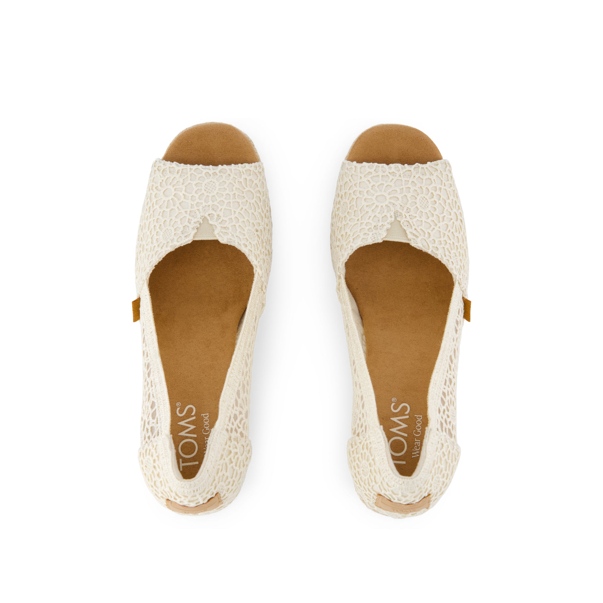 Essential Wedge - Natural Moroccan Crochet Top View