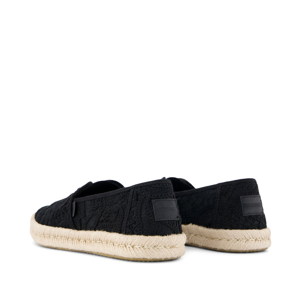 Alpargata Rope 2.0 Espadrille - Black Floral Crochet Back View