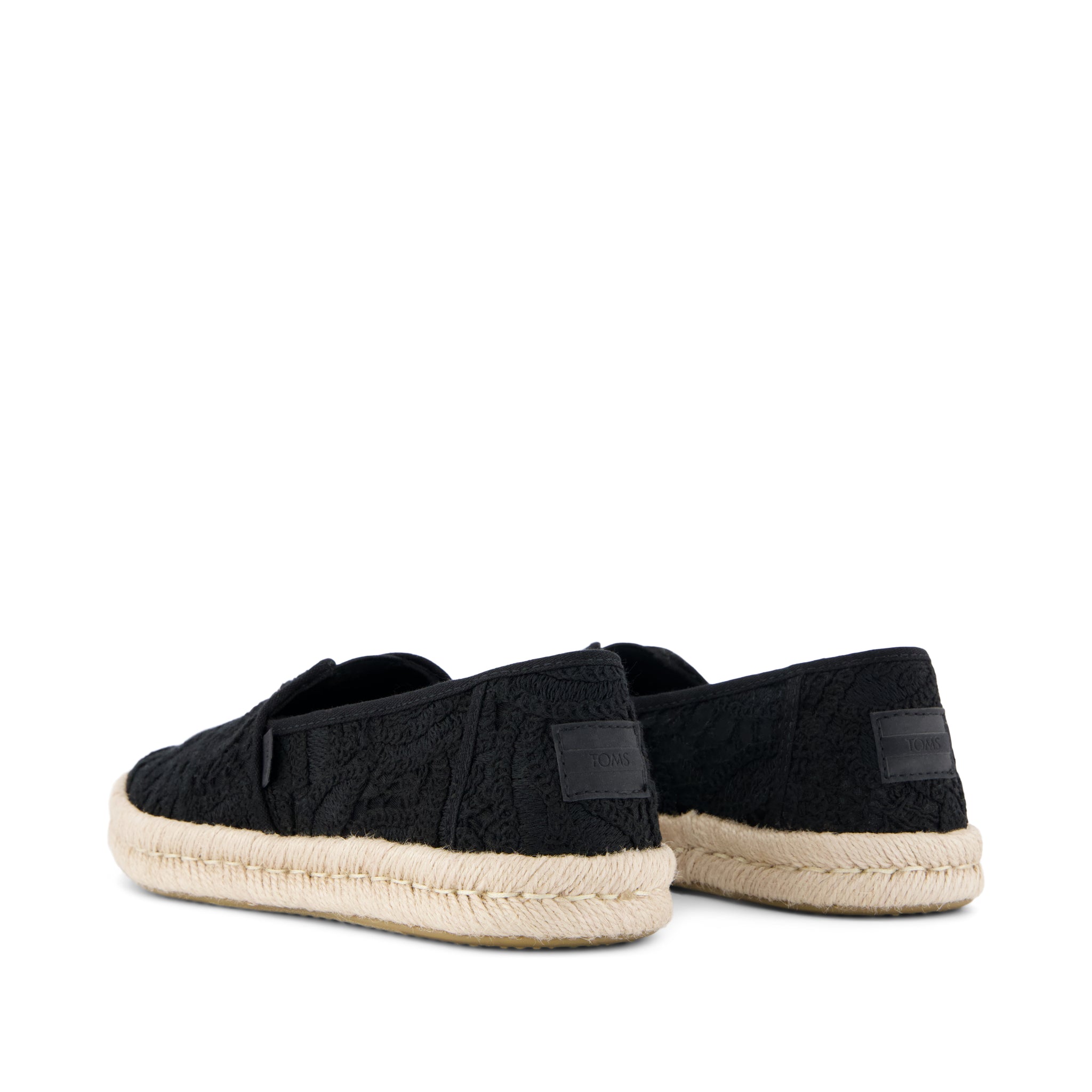 Alpargata Rope 2.0 Espadrille - Black Floral Crochet Back View