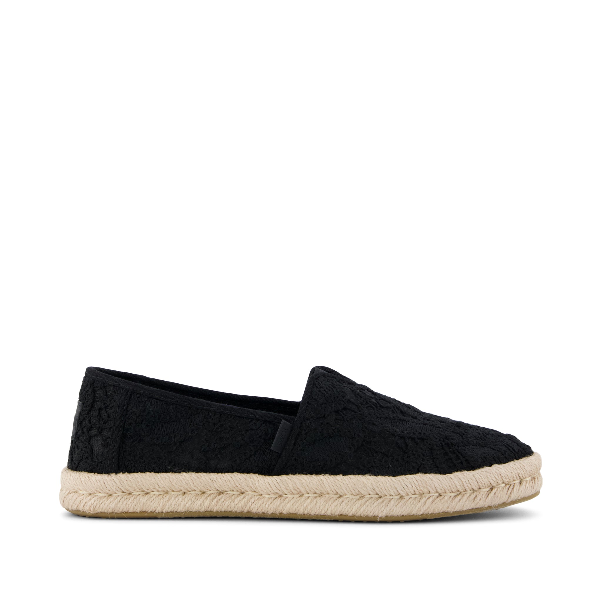 Alpargata Rope 2.0 Espadrille - Black Floral Crochet Side View