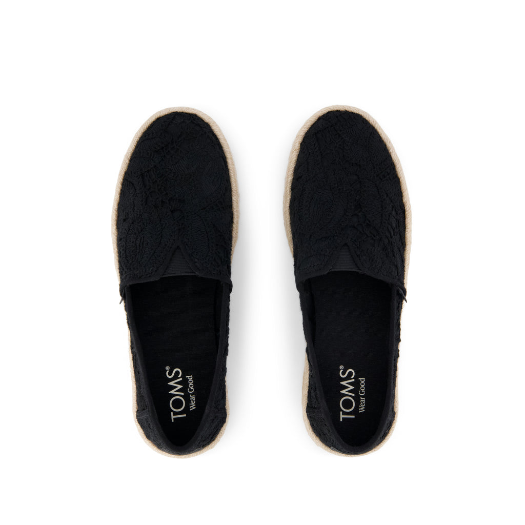 Alpargata Rope 2.0 Espadrille - Black Floral Crochet Top View