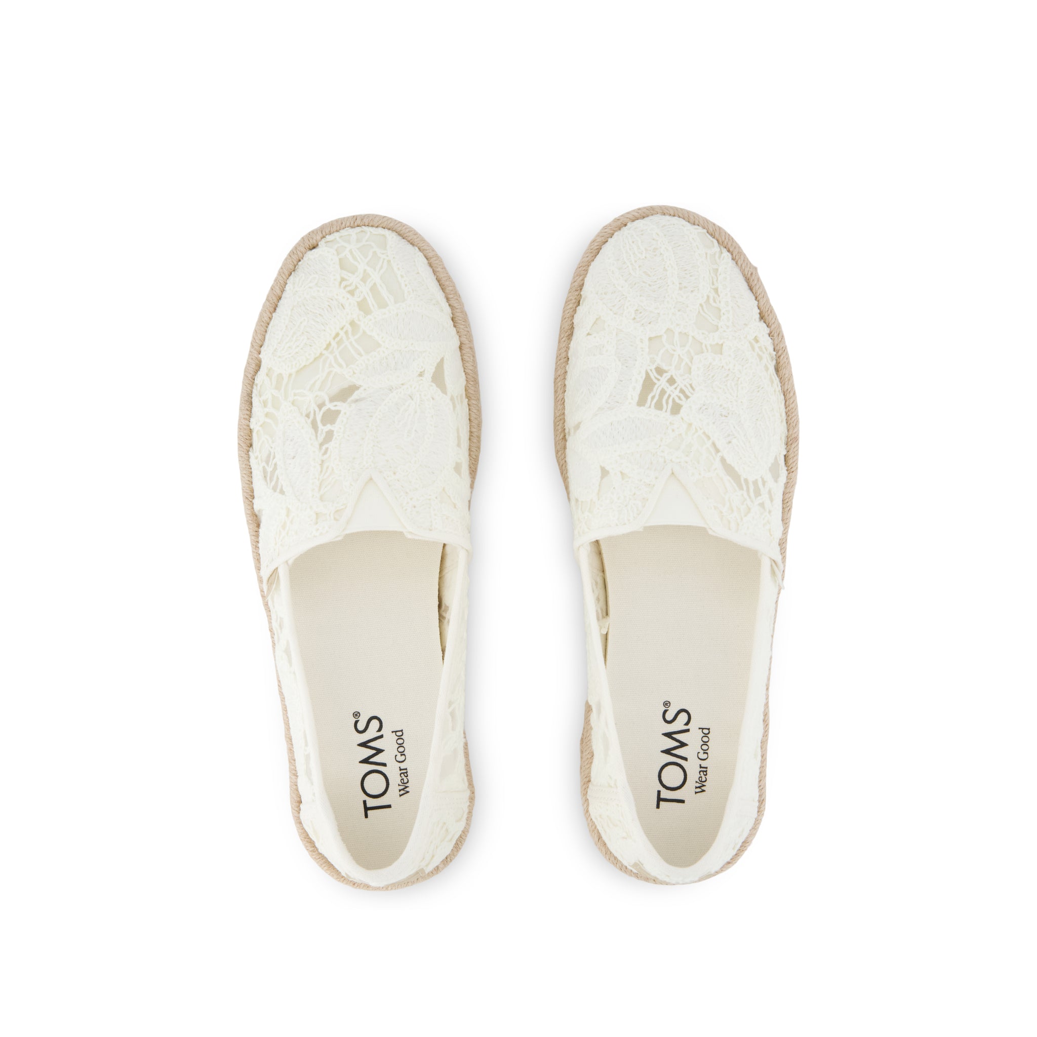 Alpargata Rope 2.0 Espadrille - Egret Floral Crochet Top View