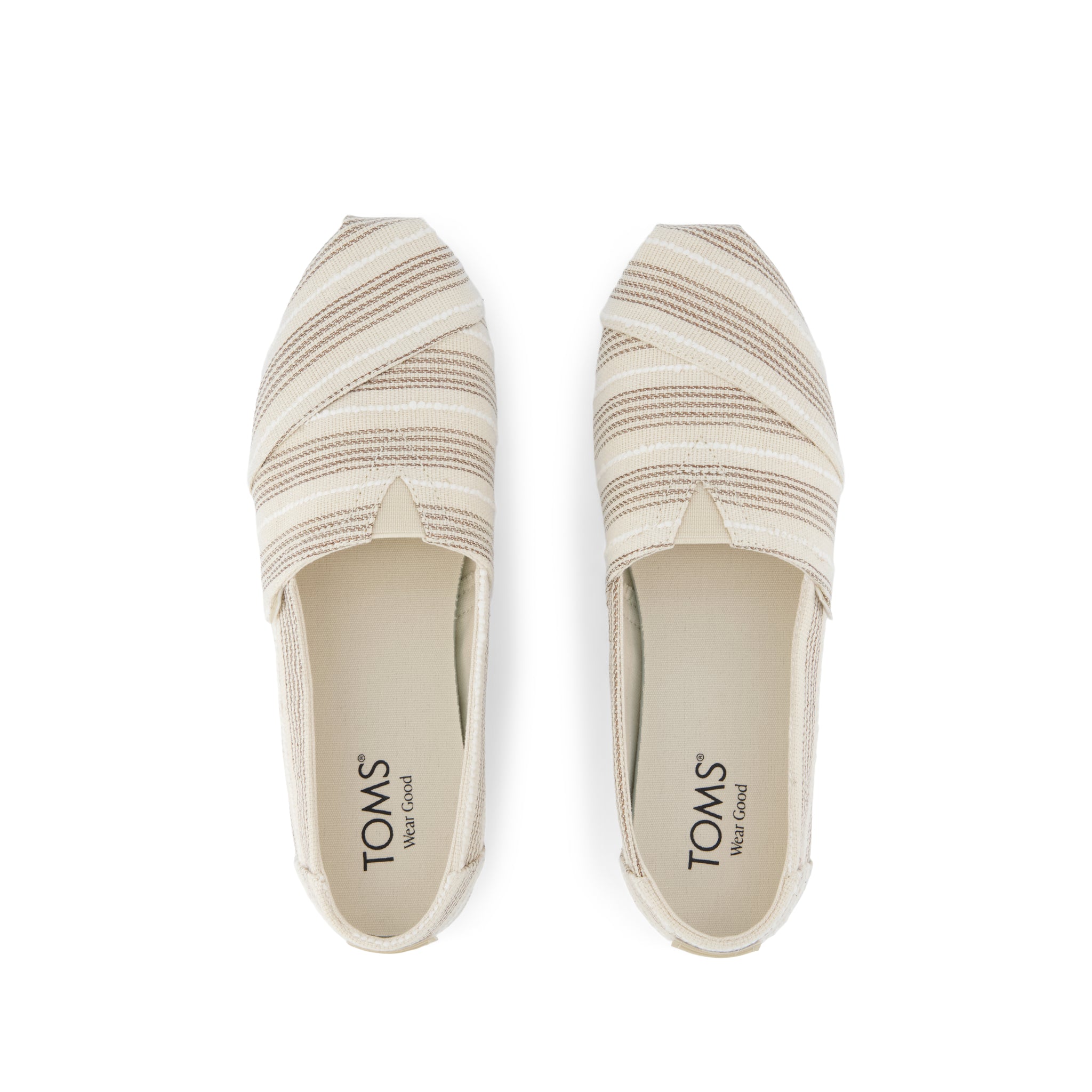 Alpargata Classic - Natural Metallic Stripe Top View