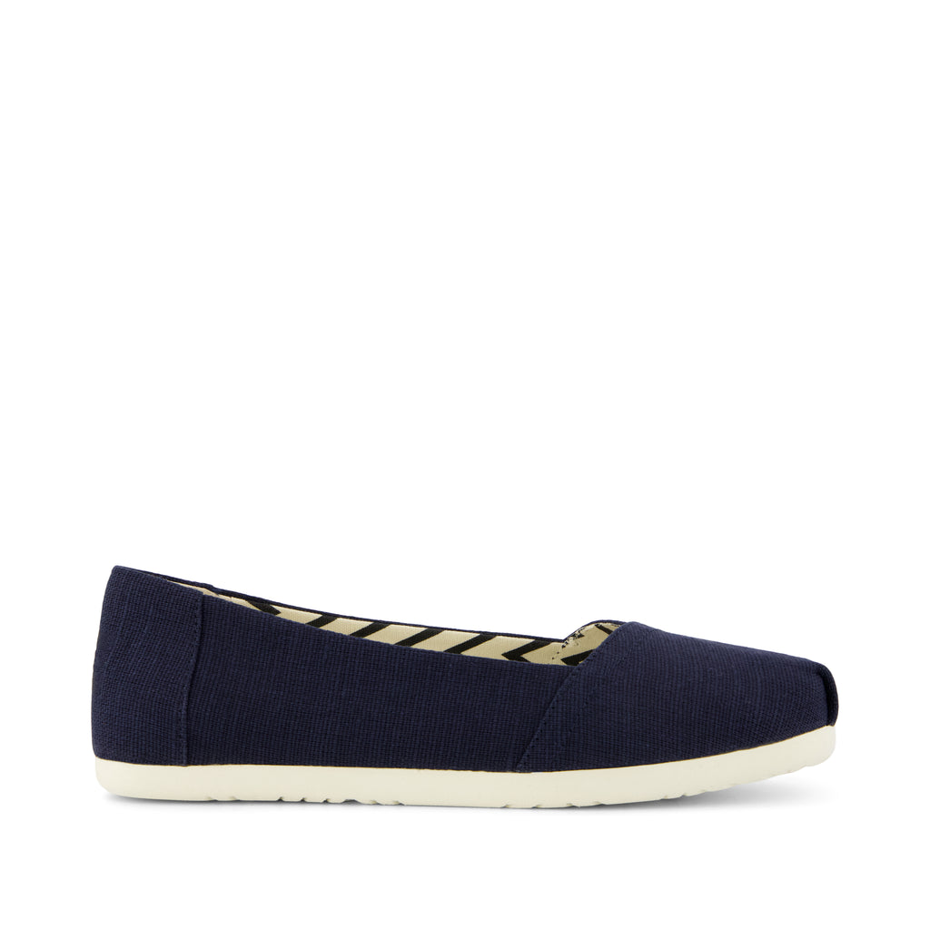 Alpargata Ballet Flat - Navy Heritage Canvas Side View