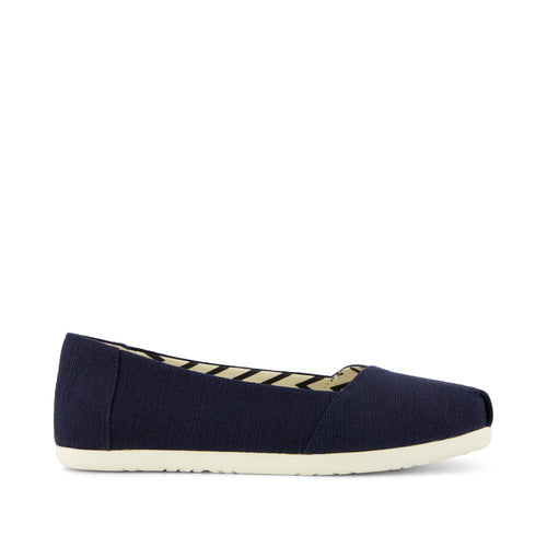 Alpargata Ballet Flat - Navy Heritage Canvas Side View