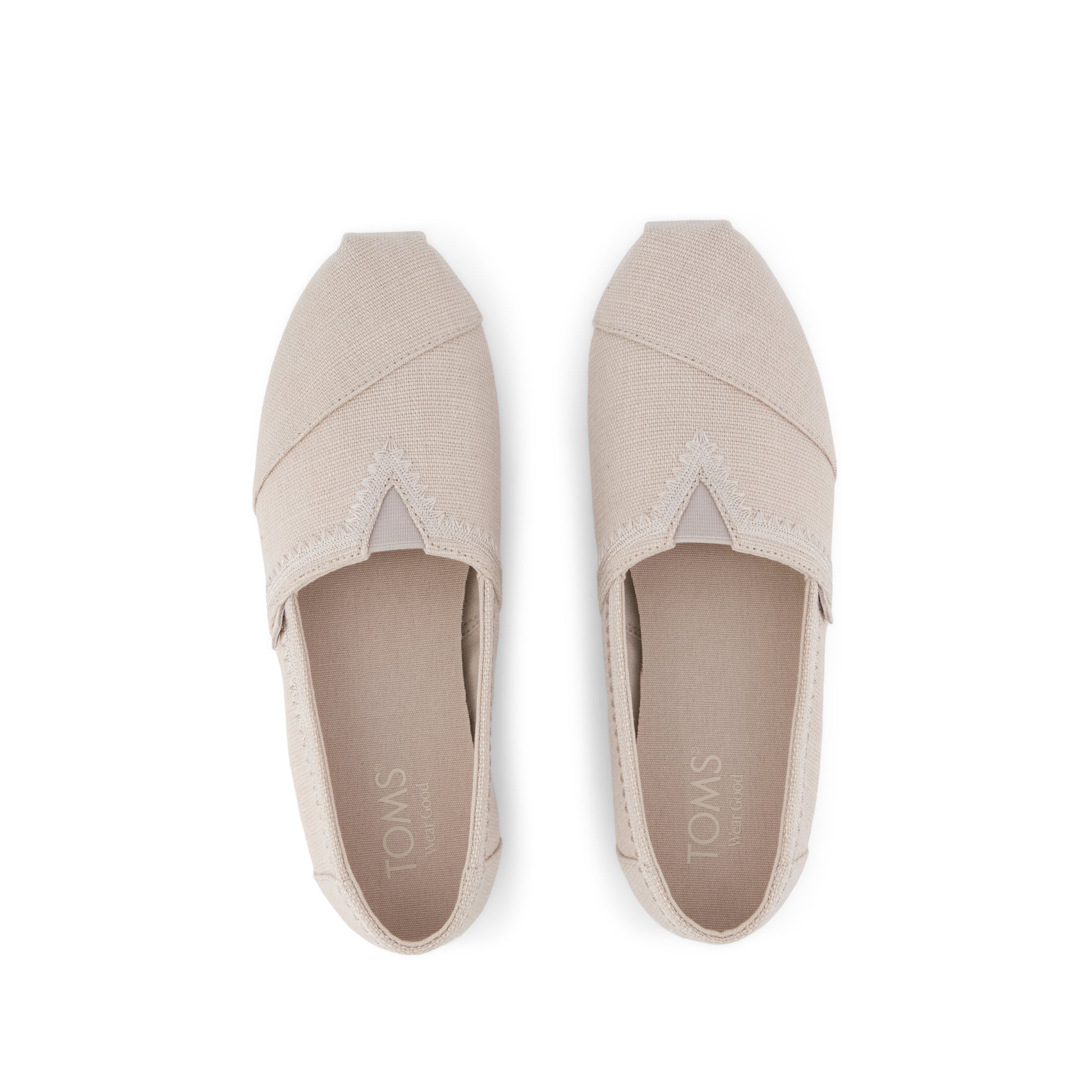 Alpargata Classic - Taupe Embroidered Heritage Canvas (changed from Soft Grey) Top View