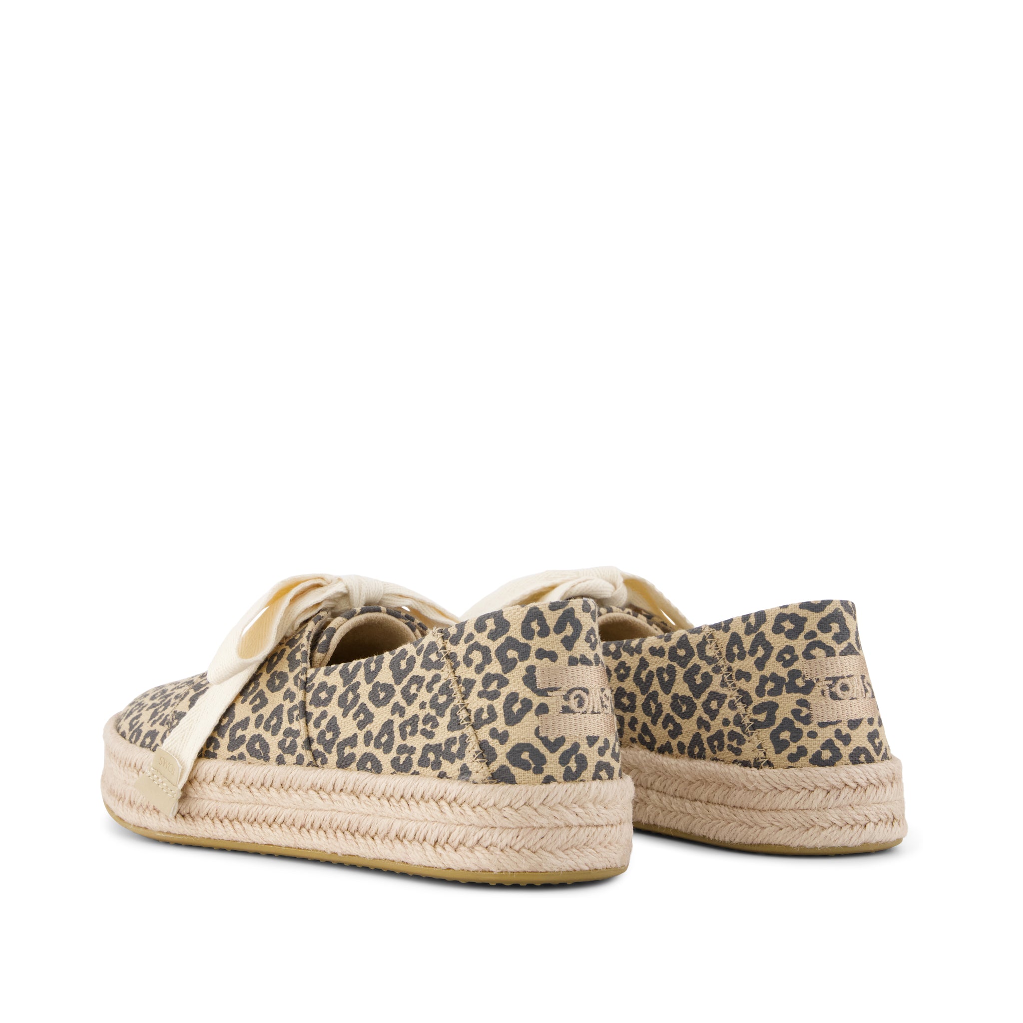 Carolina Lace-Up Espadrille - Natural Leopard Print (Spots) Back View