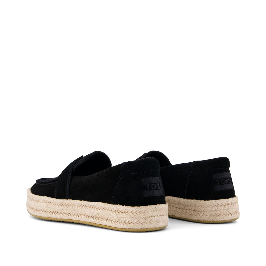 Blakely Loafer Espadrille - Black Suede Back View