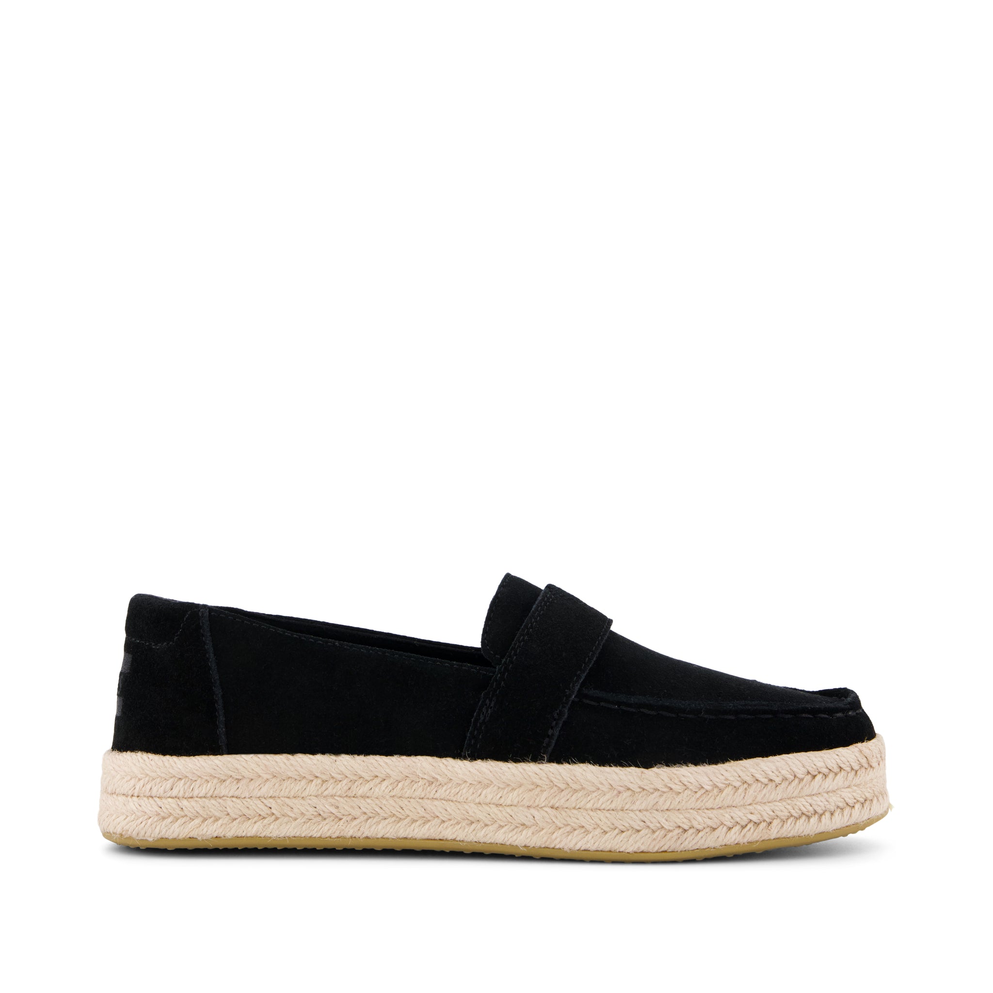 Blakely Loafer Espadrille - Black Suede Side View