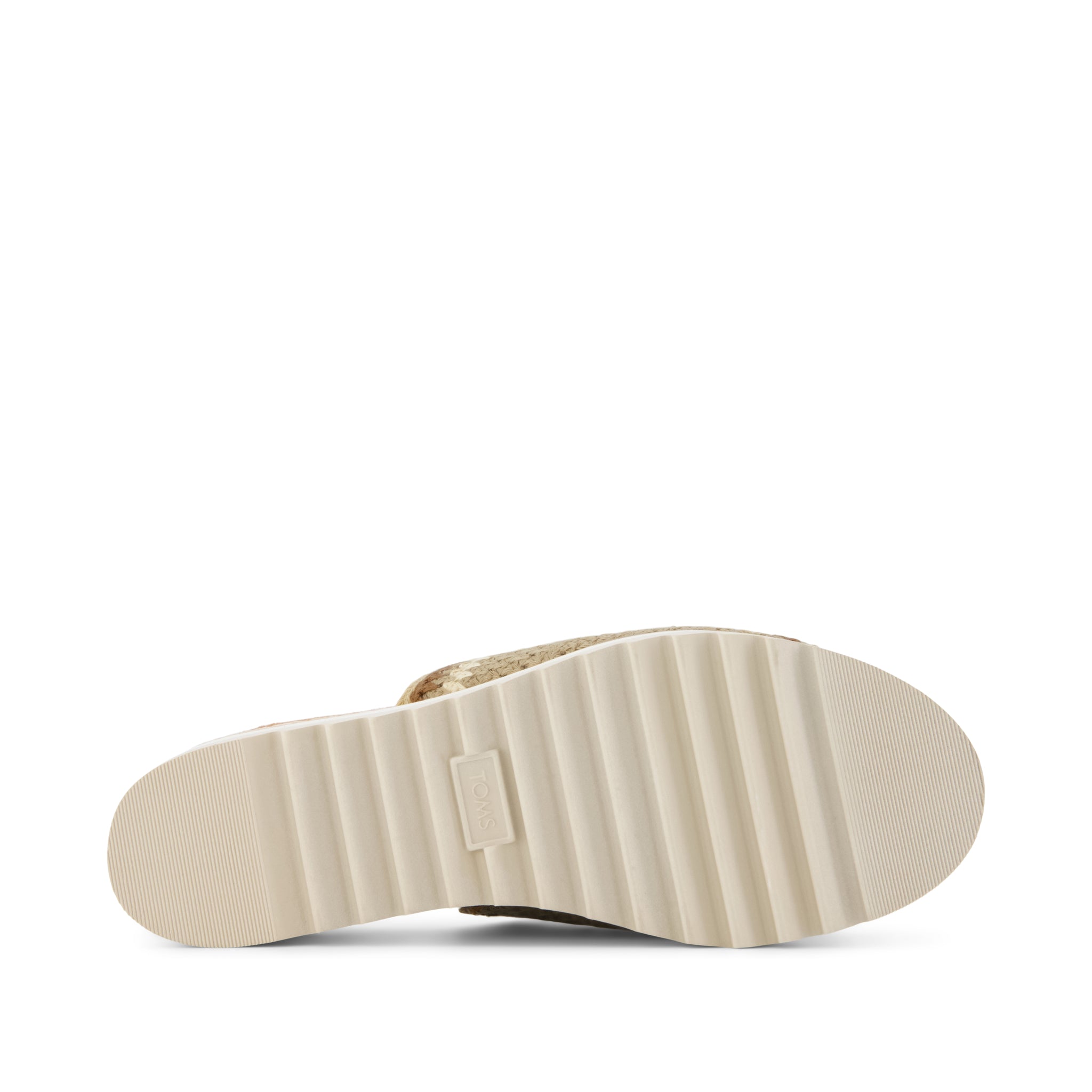 Diana Mule Wedge Sandal - Almond Crochet Bottom Sole View