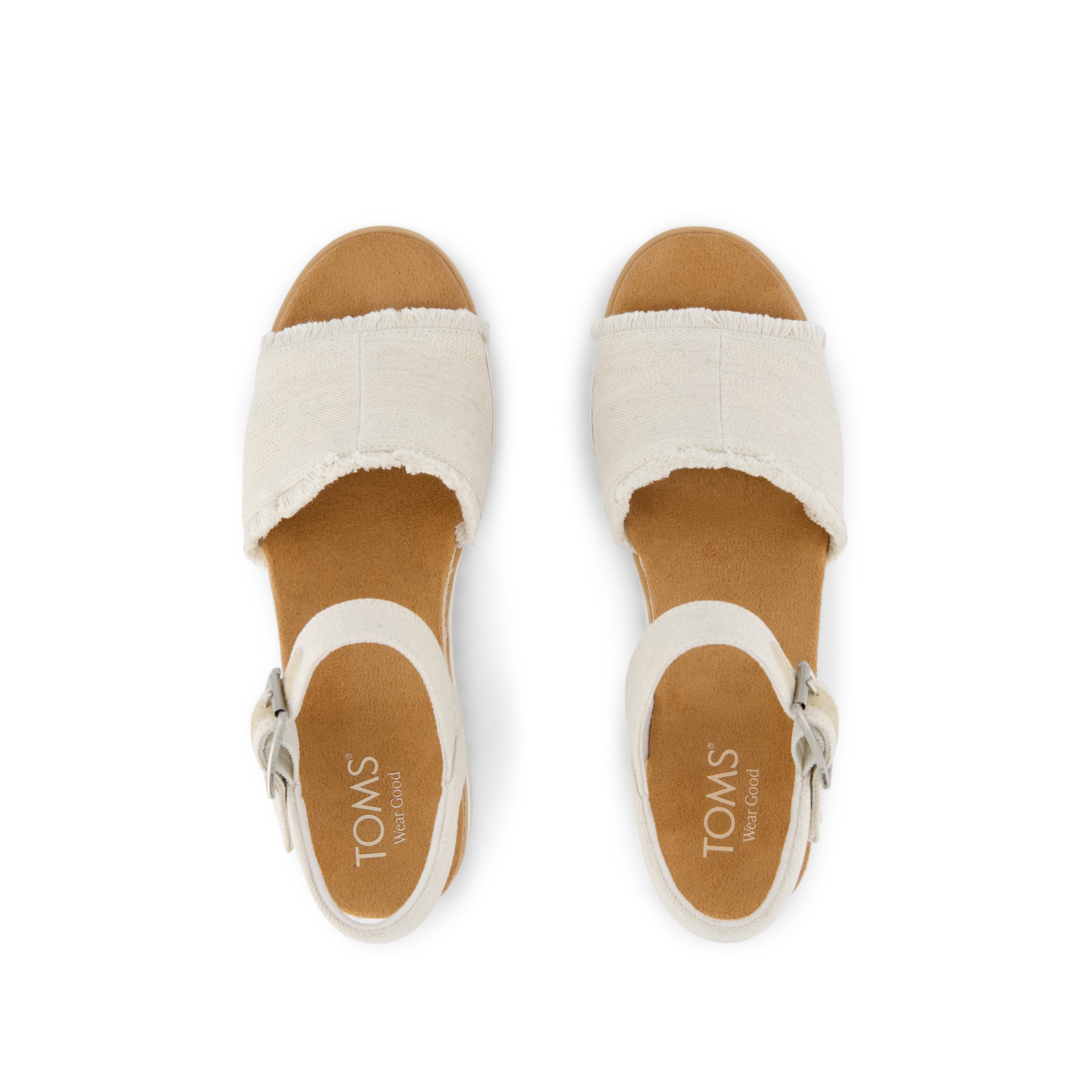 Diana Wedge Sandal - White Denim Fray Top View