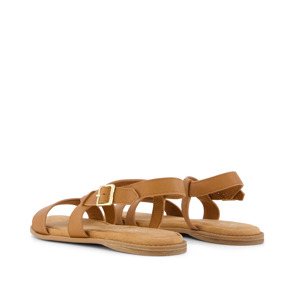Mar Strappy Sandal - Brown Sugar Leather Back View