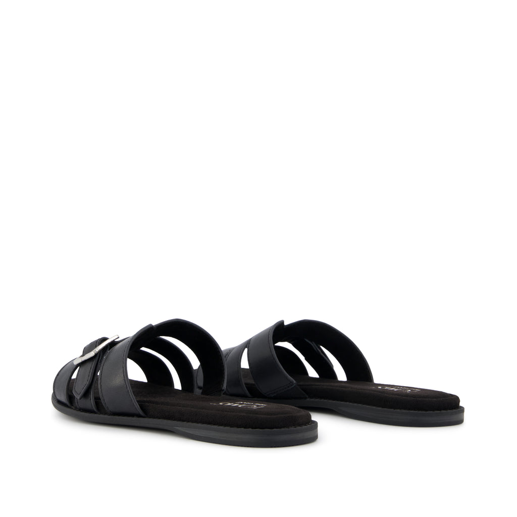 Sol Slide Sandal - Black Leather
 Back View