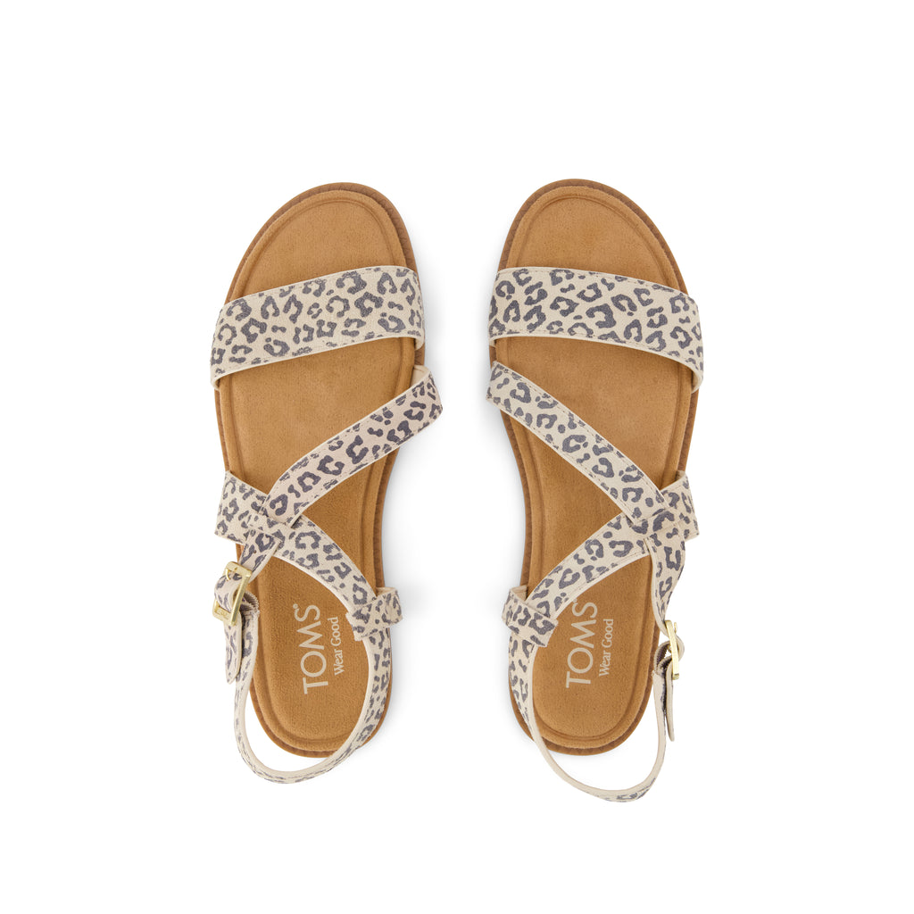 Mar Strappy Sandal - Leopard Print Suede Top View