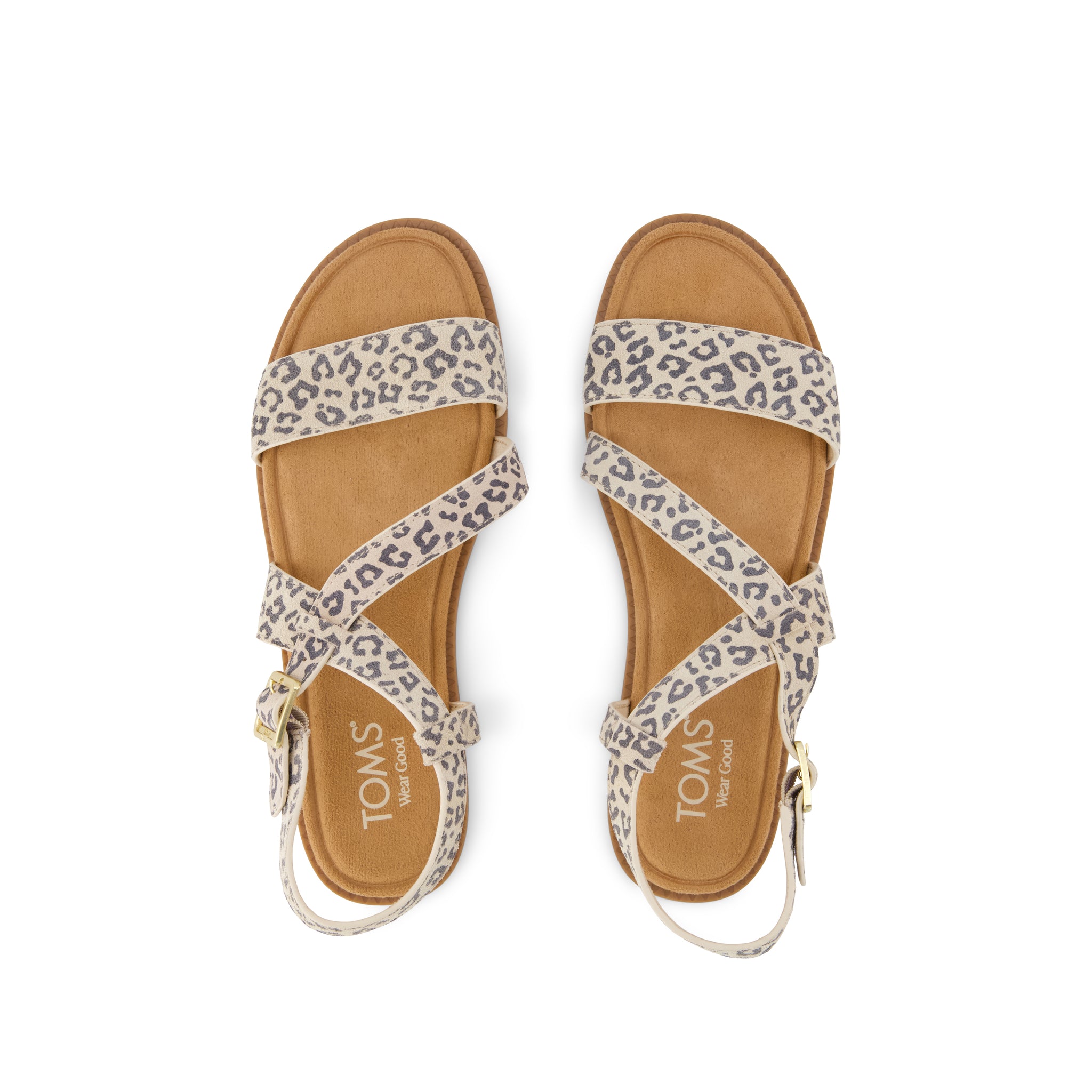 Mar Strappy Sandal - Leopard Print Suede Top View