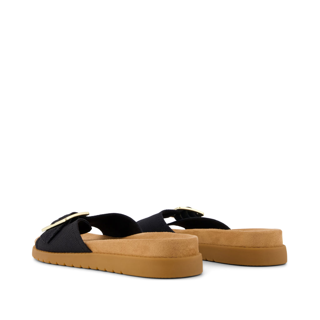 Marin Slide Sandal - Black Canvas
 Back View