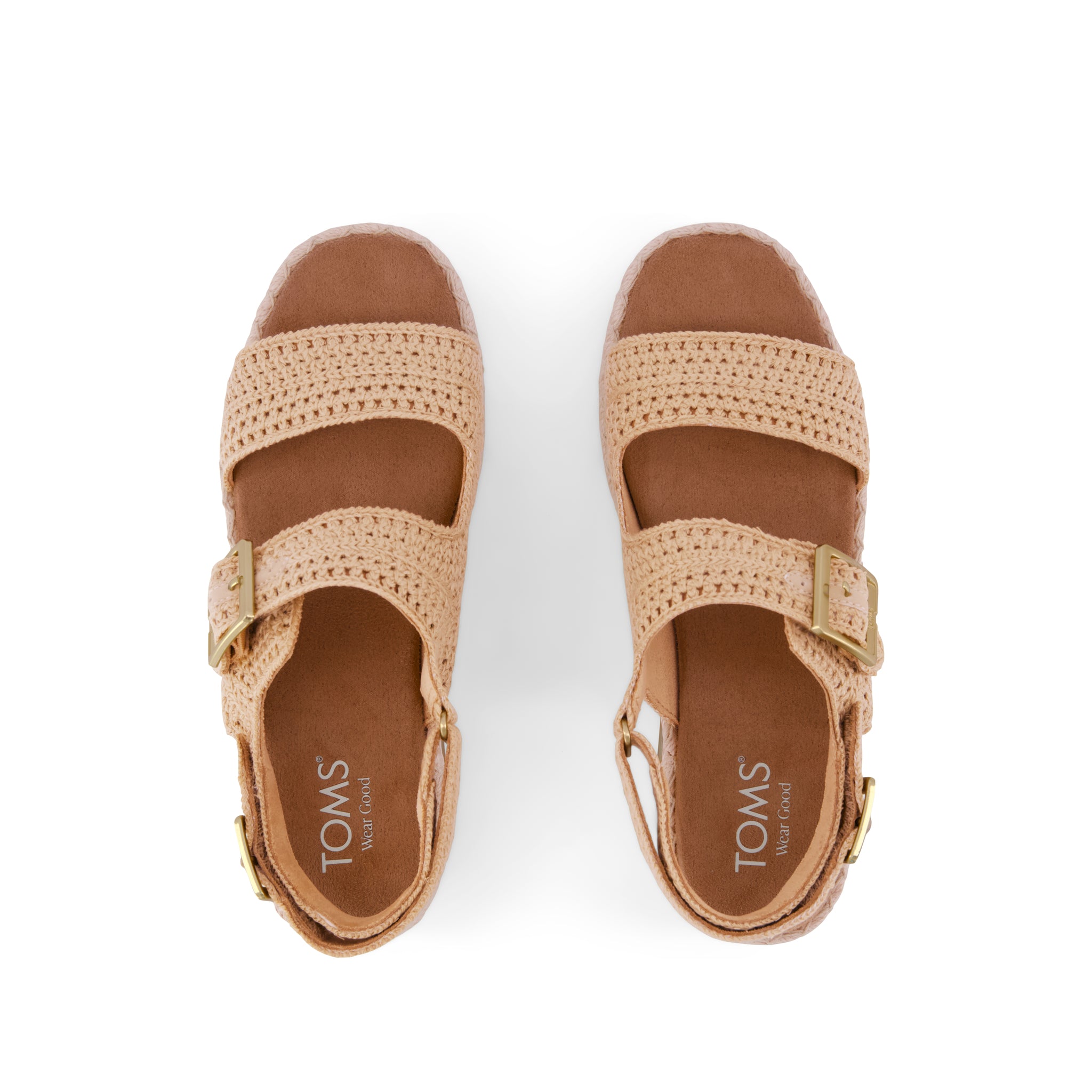 Giana Flatform Sandal - Almond Crochet Top View