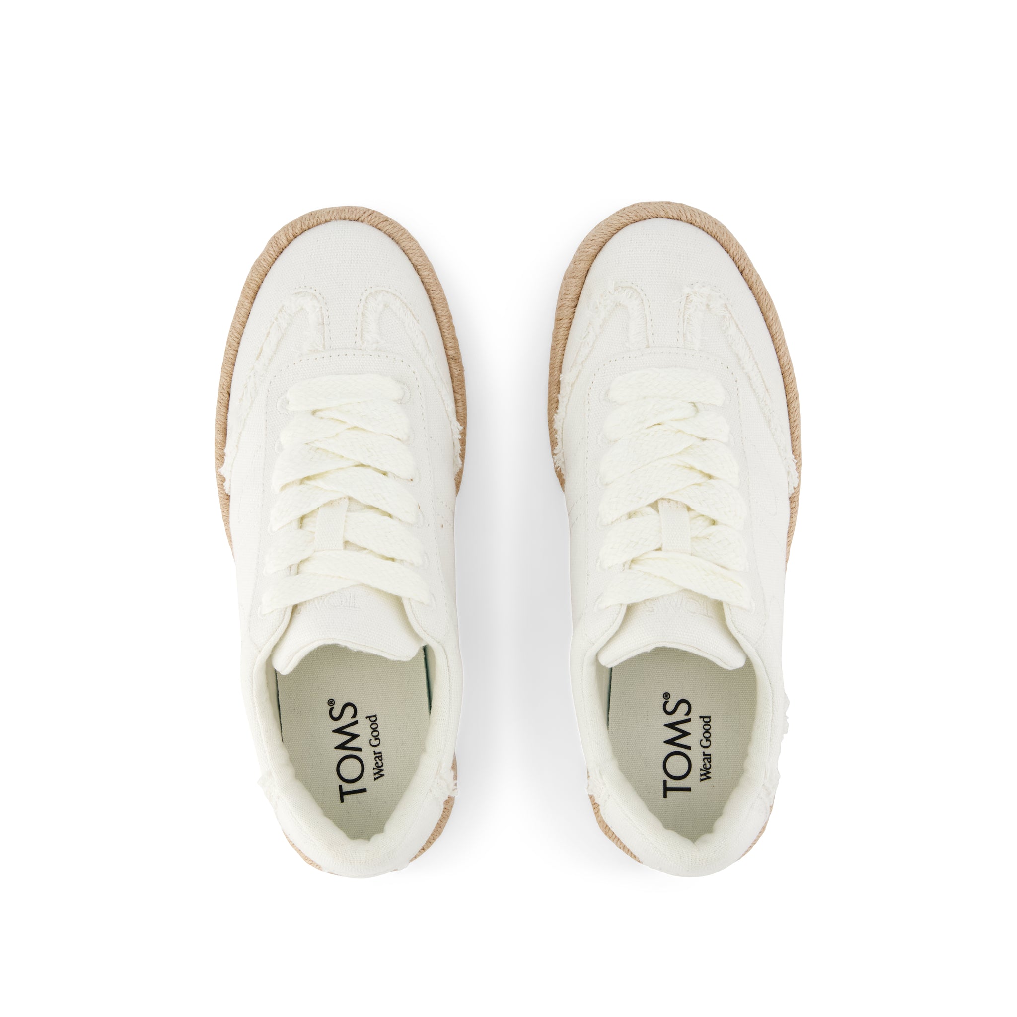 Jesse Espadrille Sneaker - White Canvas Top View