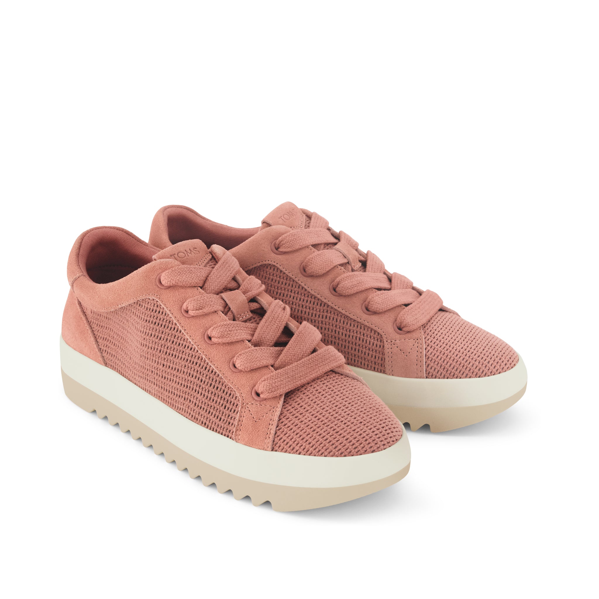 Rea Lace-Up Platform Sneaker - Bloom Mesh and Suede Front View