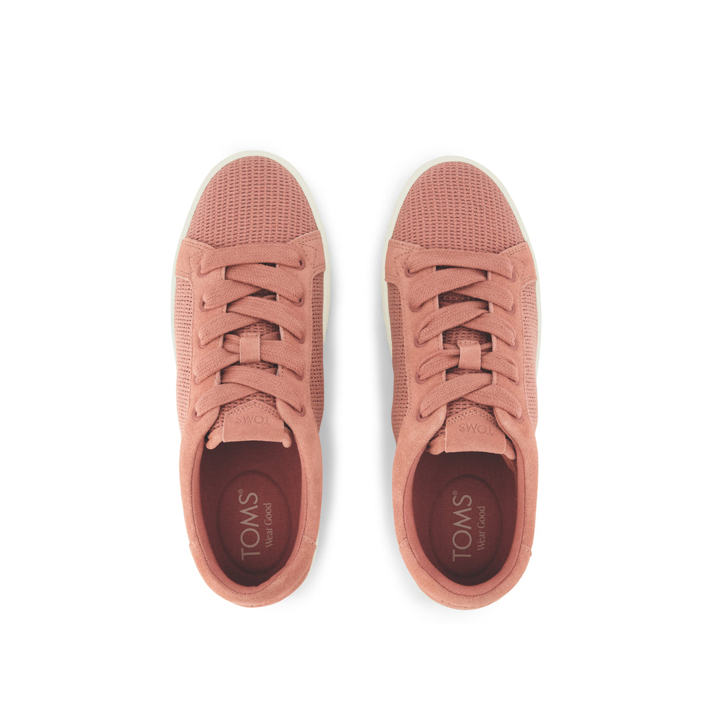 Rea Lace-Up Platform Sneaker - Bloom Mesh and Suede Top View
