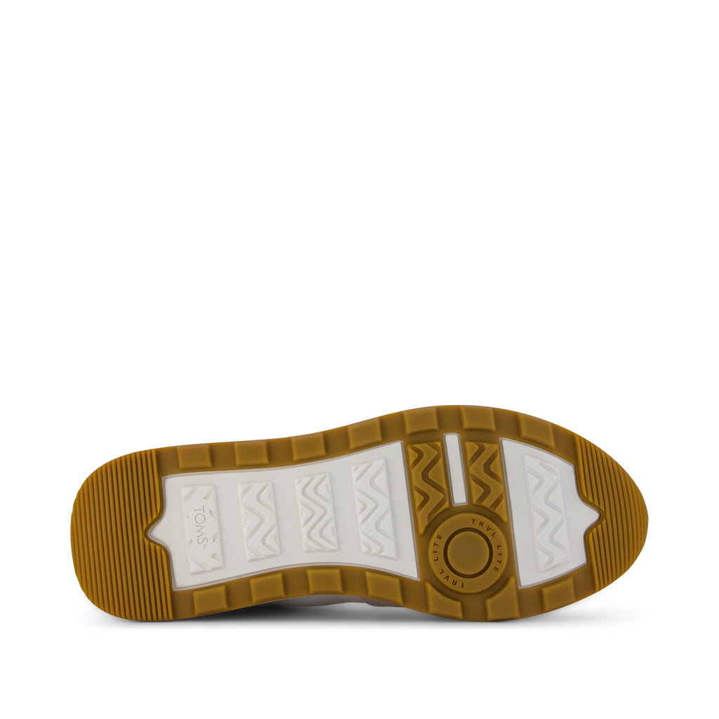 TRVL LITE Retro Runner Sneaker - Water Repellent Champagne Shimmer Bottom Sole View
