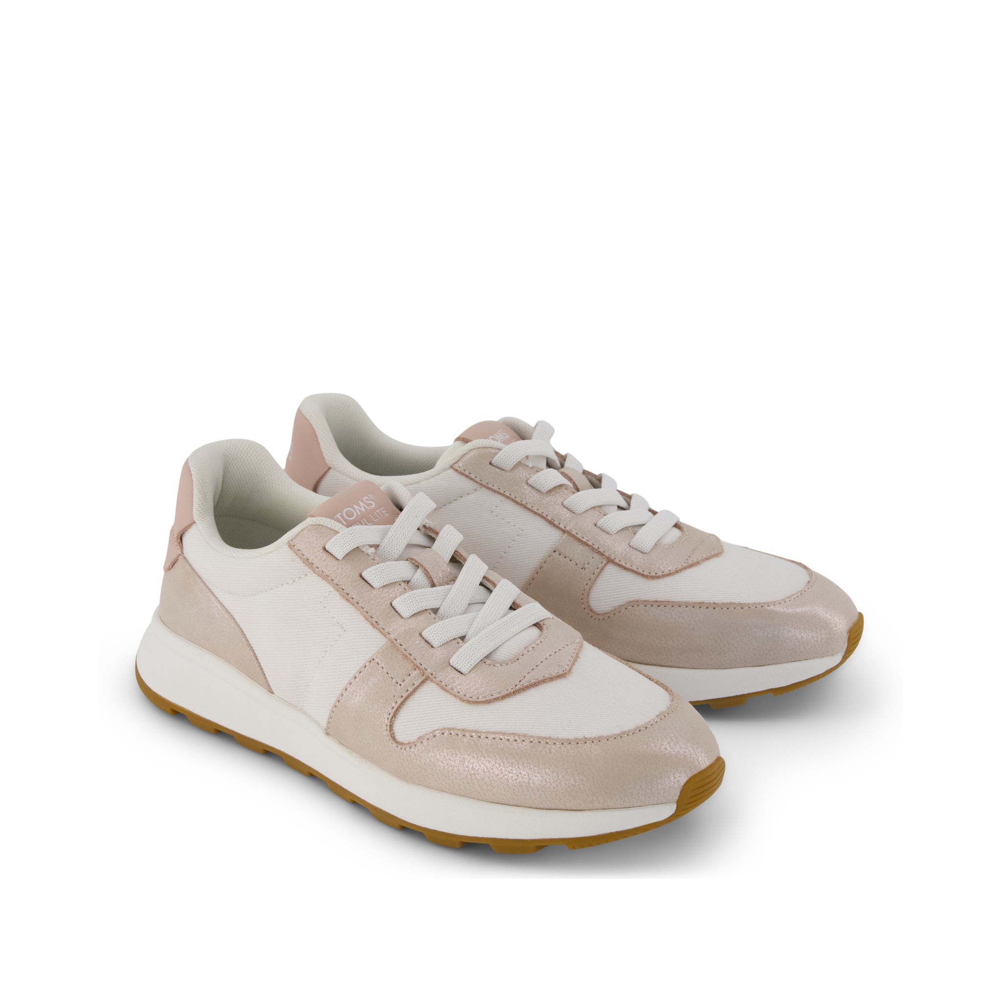 TRVL LITE Retro Runner Sneaker - Water Repellent Champagne Shimmer Front View
