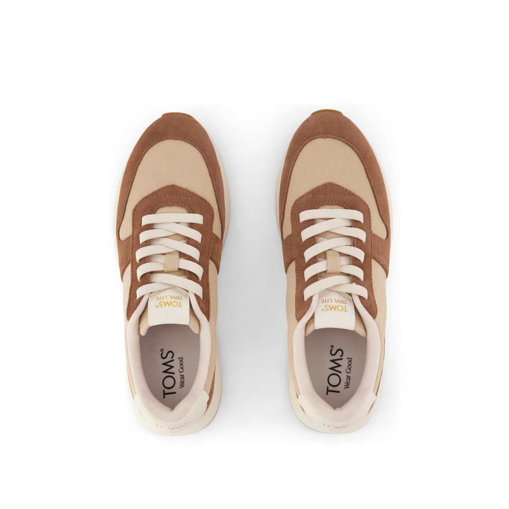TRVL LITE Retro Runner Sneaker - Water Repellent Brown Sugar  Top View
