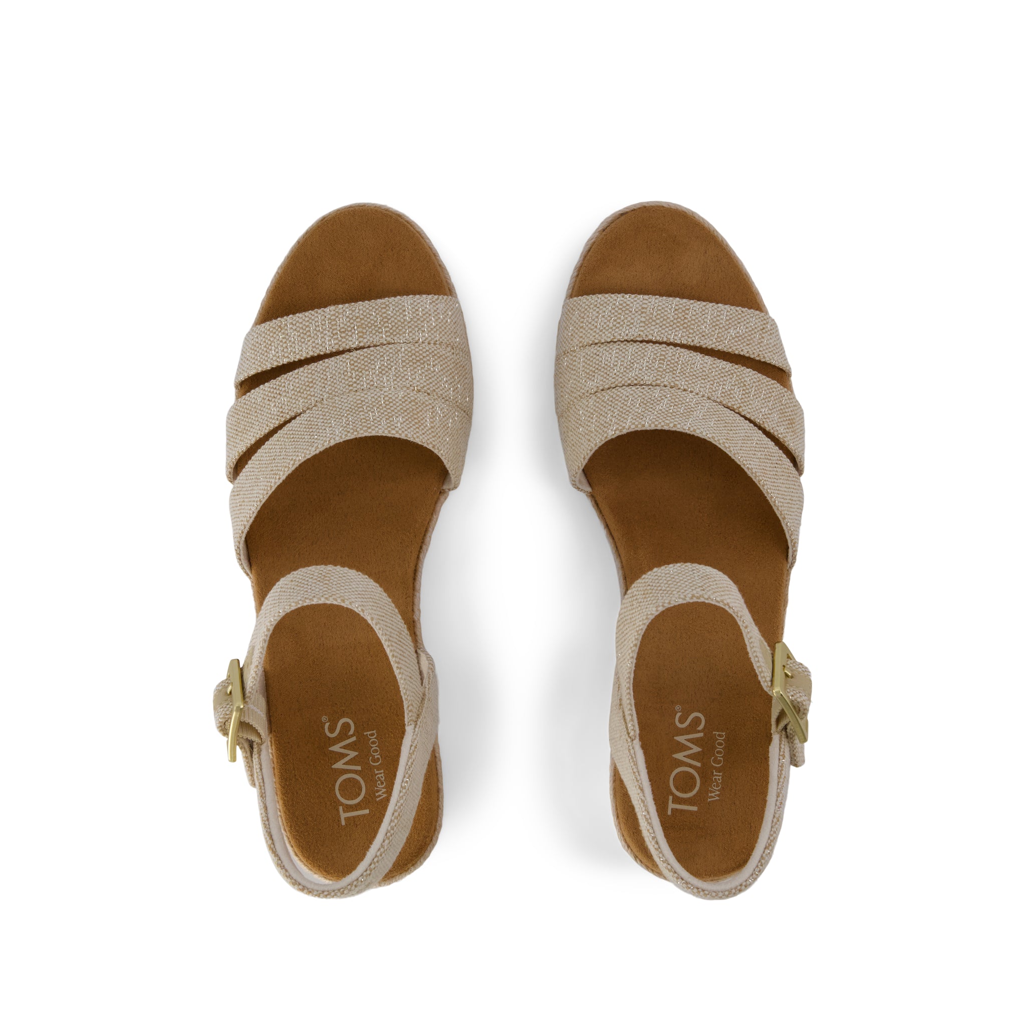 Julia Wedge Sandal - Champagne Sparkle Top View