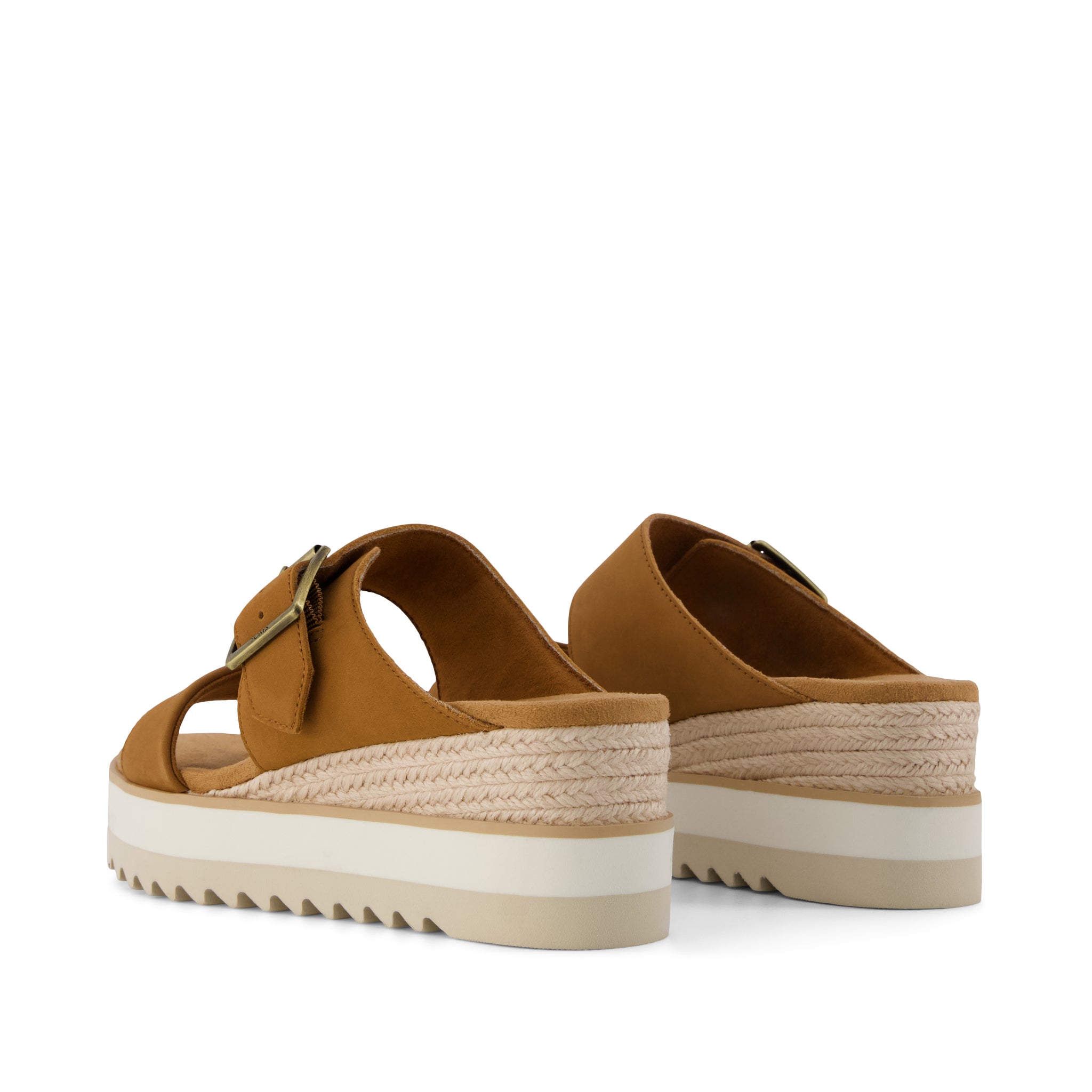 Diana Mule Wedge Sandal - Brown Sugar Back View