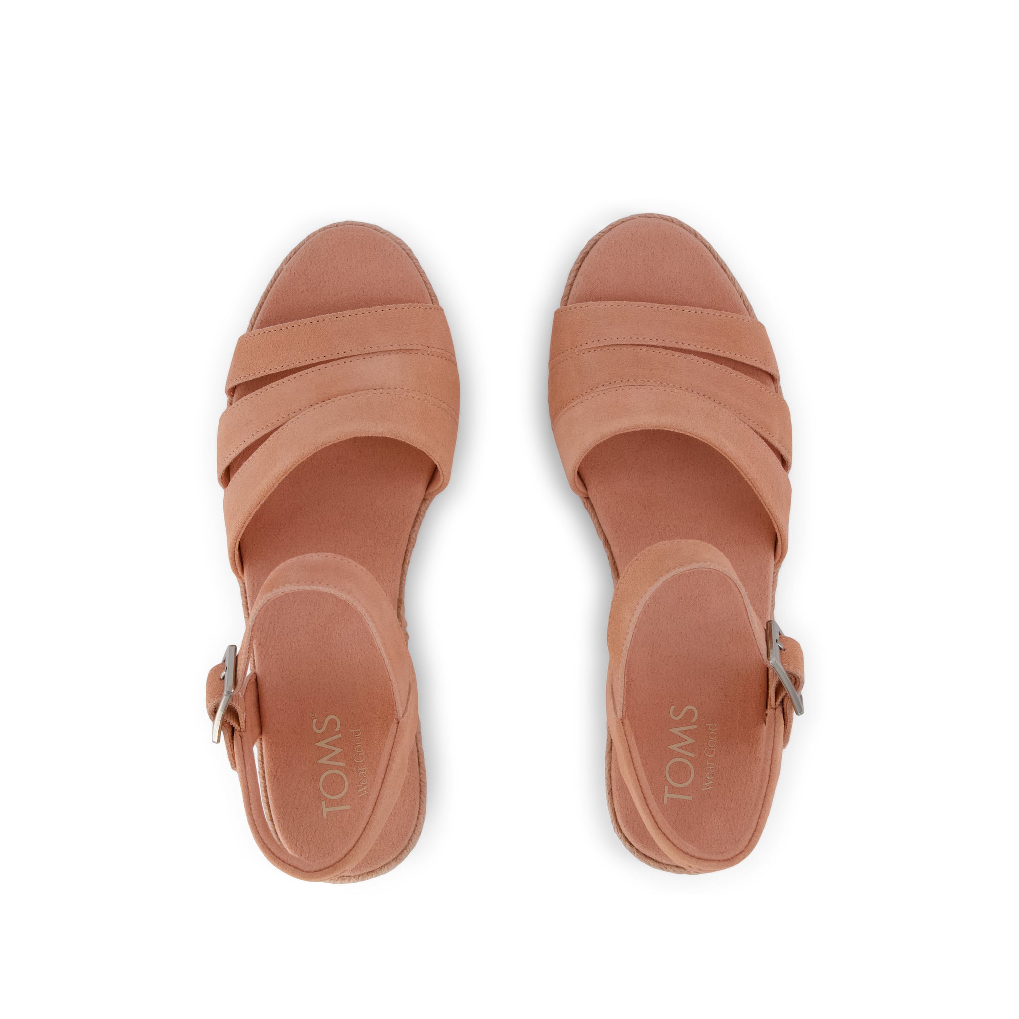 Julia Wedge Sandal - Bloom Suede Top View