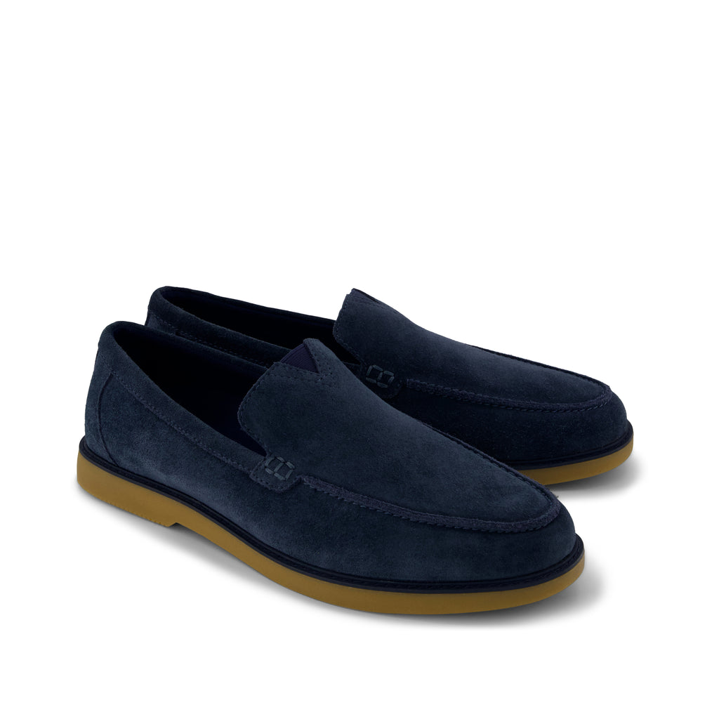 Marcos Loafer - Navy Suede Front View