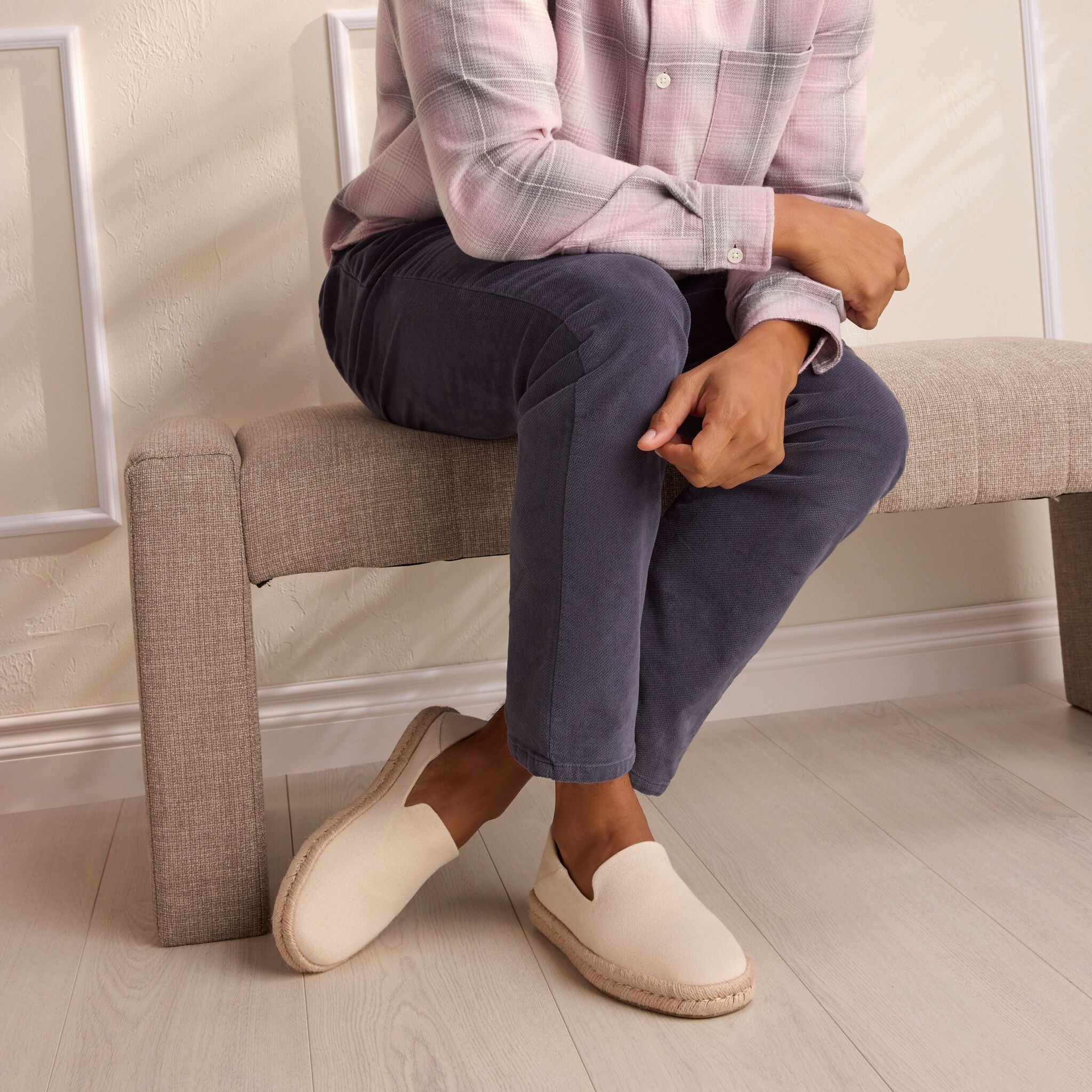 Mens Santiago Loafer Natural Recycled Cotton Canvas