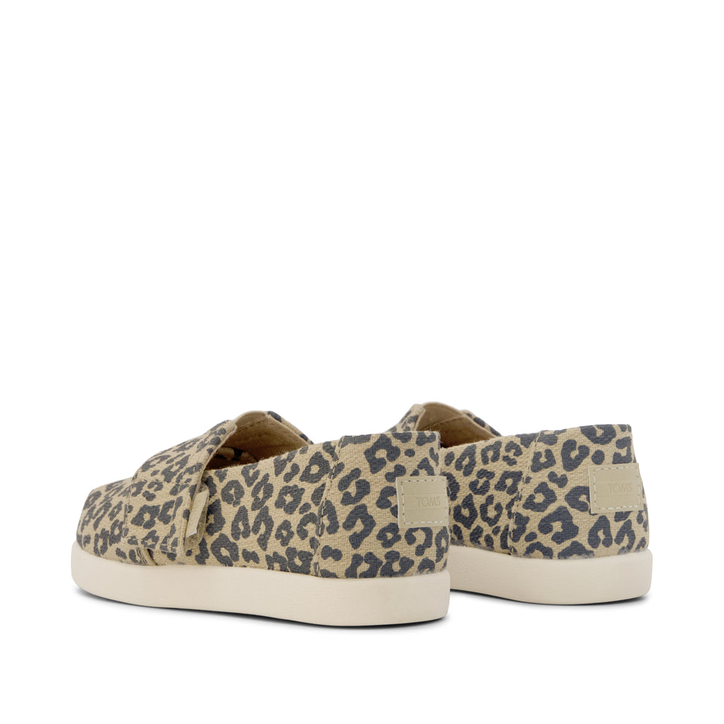 Alpargata Classic Toddler Shoe - Natural Leopard Print Back View