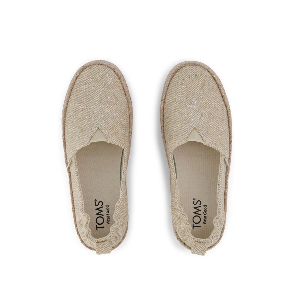 Valencia Platform Kids Espadrille - Champagne Glimmer Top View