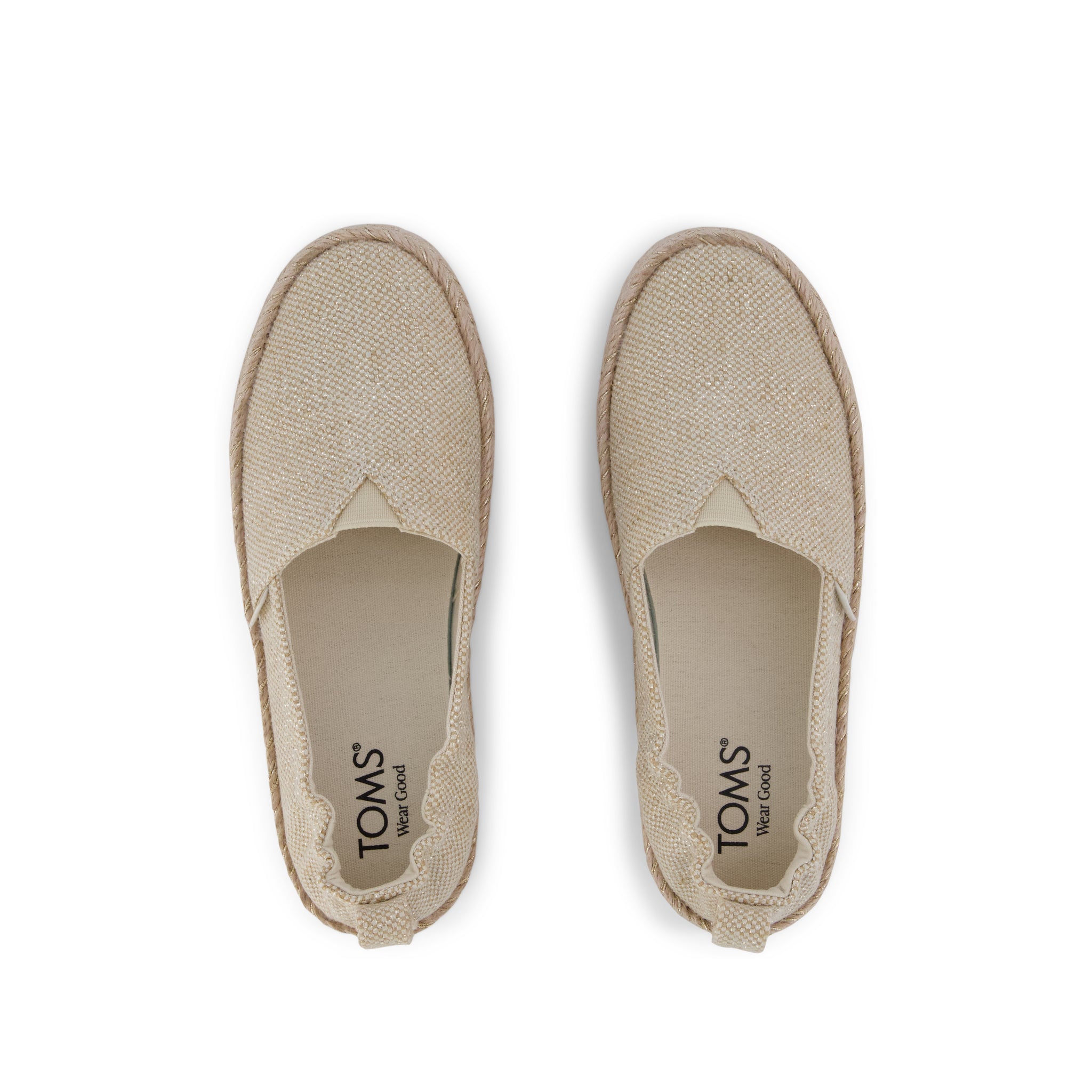 Valencia Platform Kids Espadrille - Champagne Glimmer Top View
