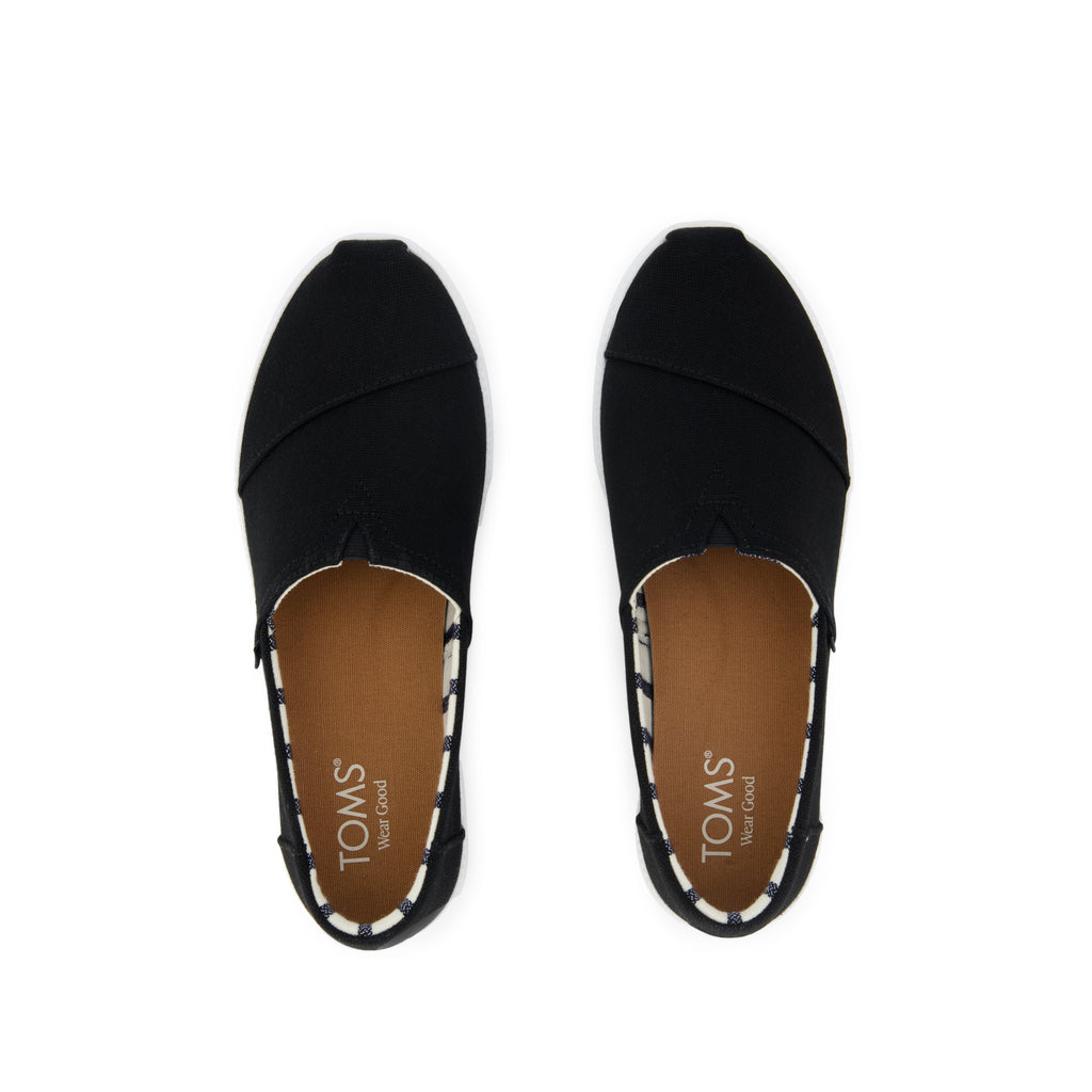 Asher Platform Slip On Sneaker - Black Canvas Top View