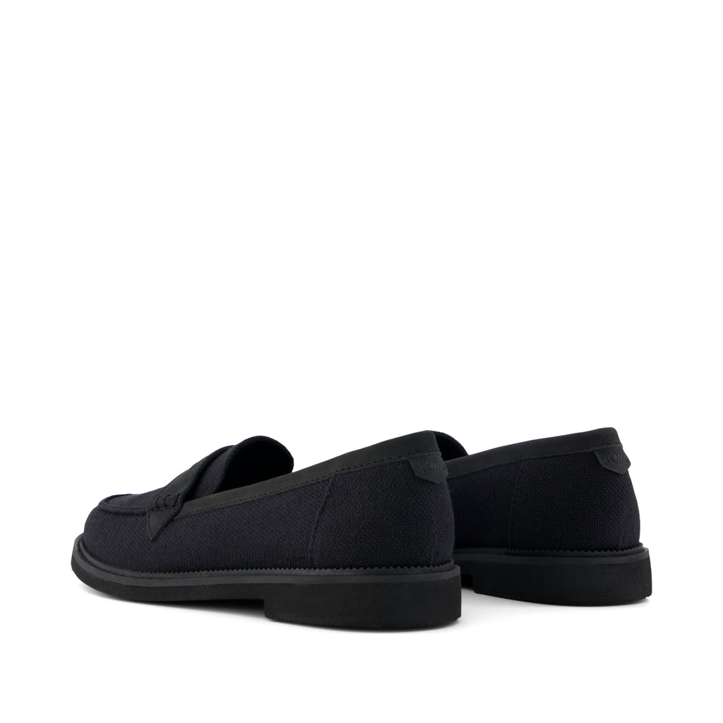 Marie Loafer - Black Textile Back View